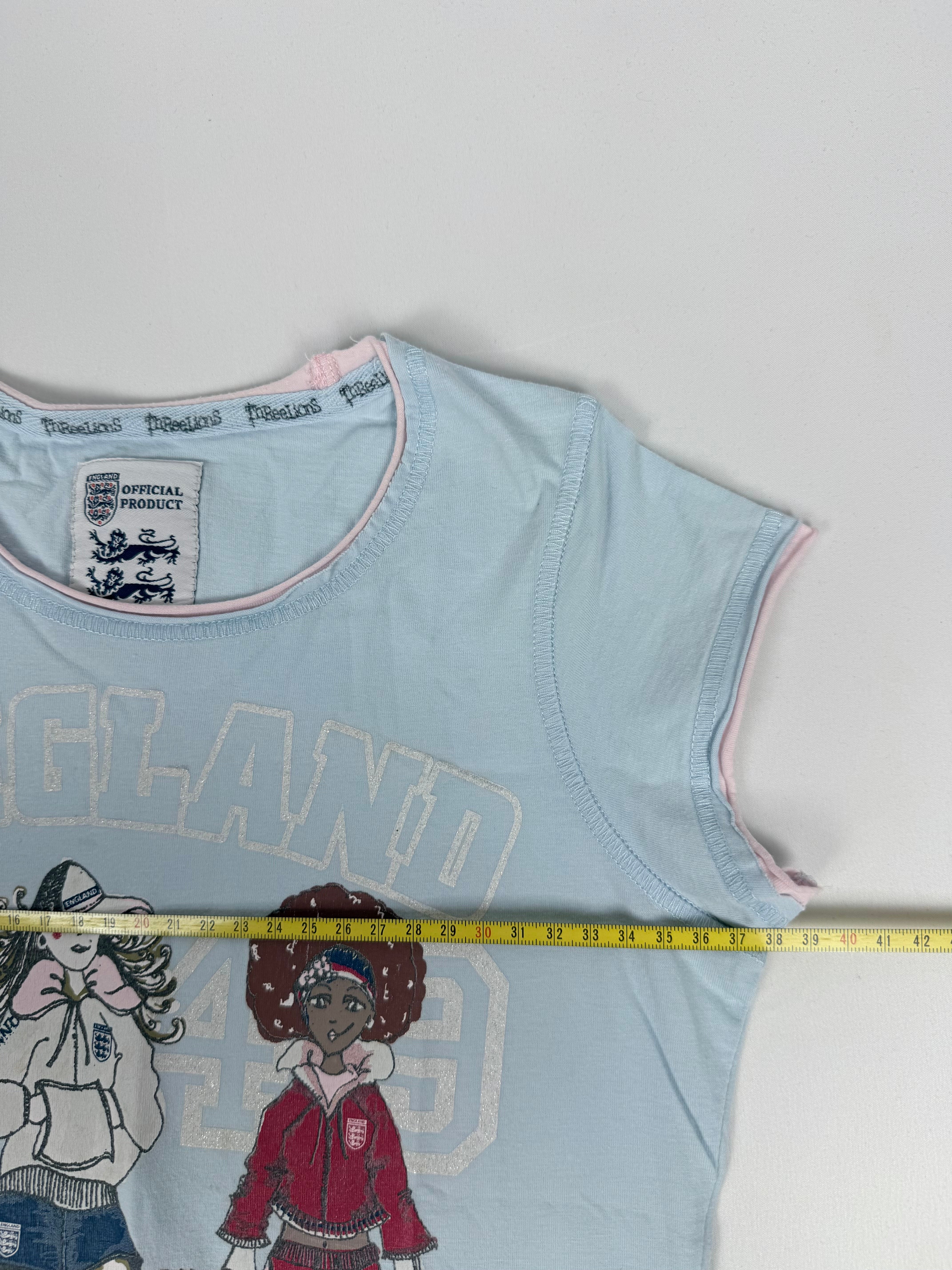 Baby blue cotton graphic tee (S)
