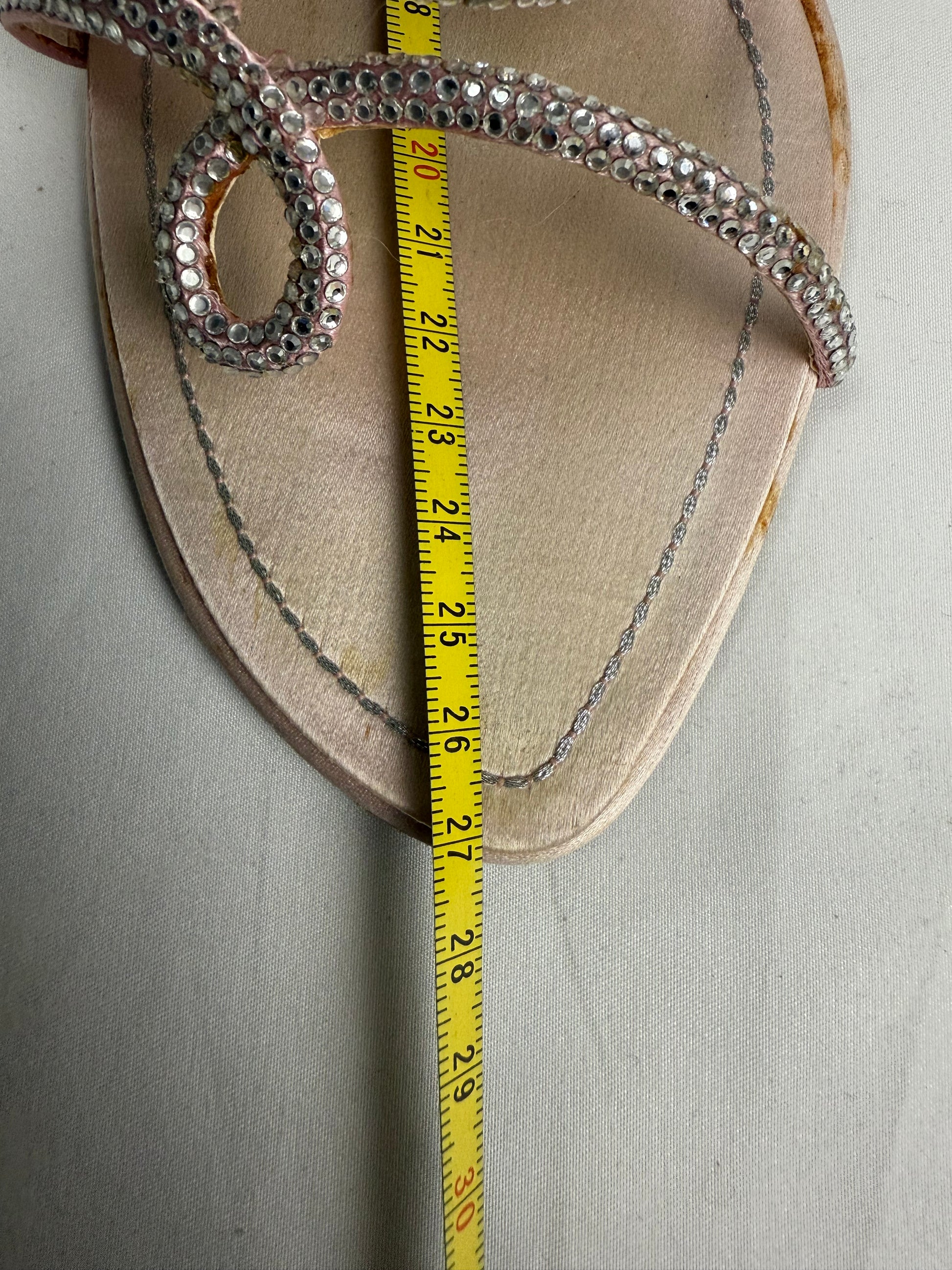 Baby pink rhinestones open toes mules heels (41)