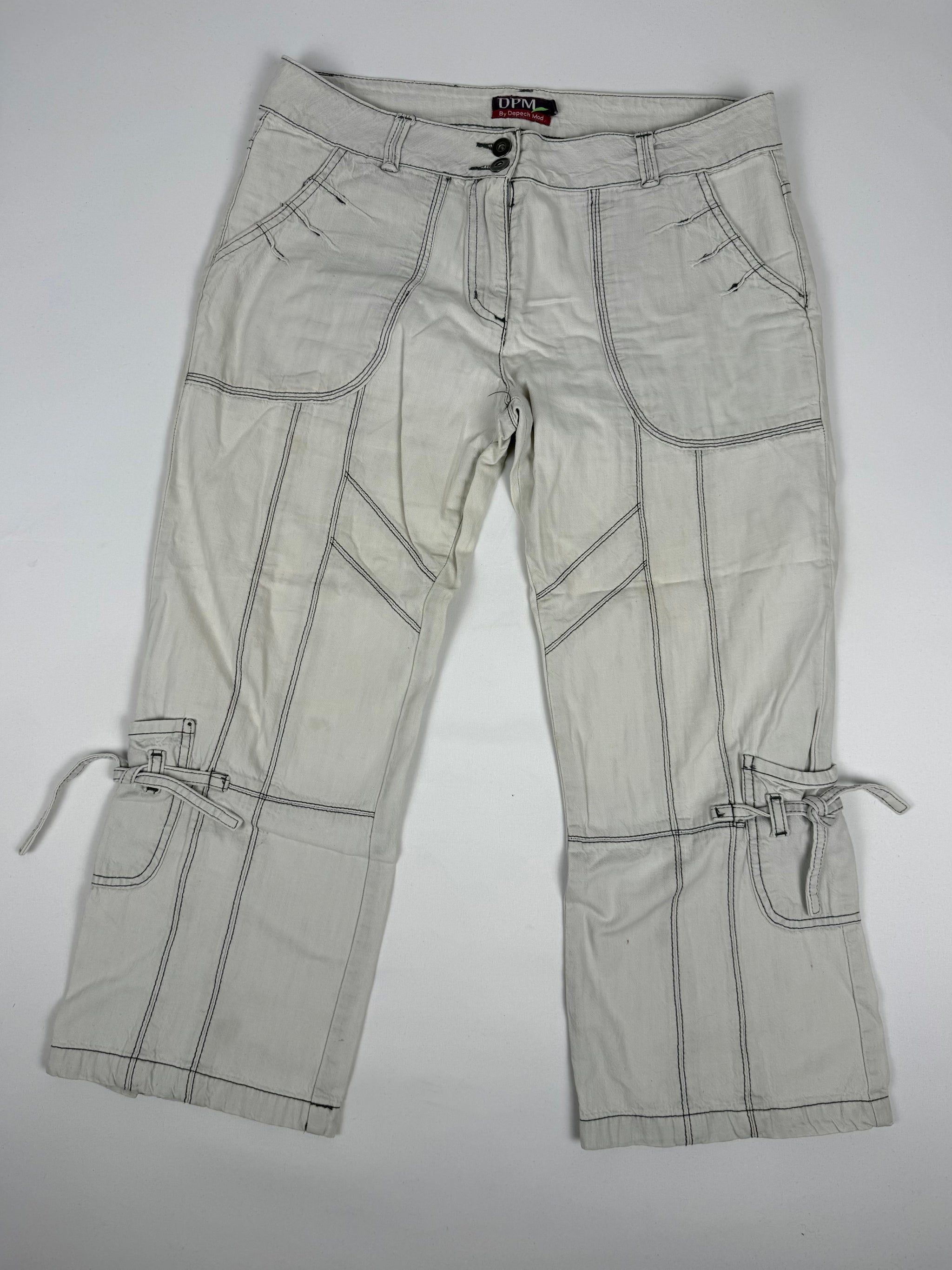 White low rise baggy capri pants (XL)