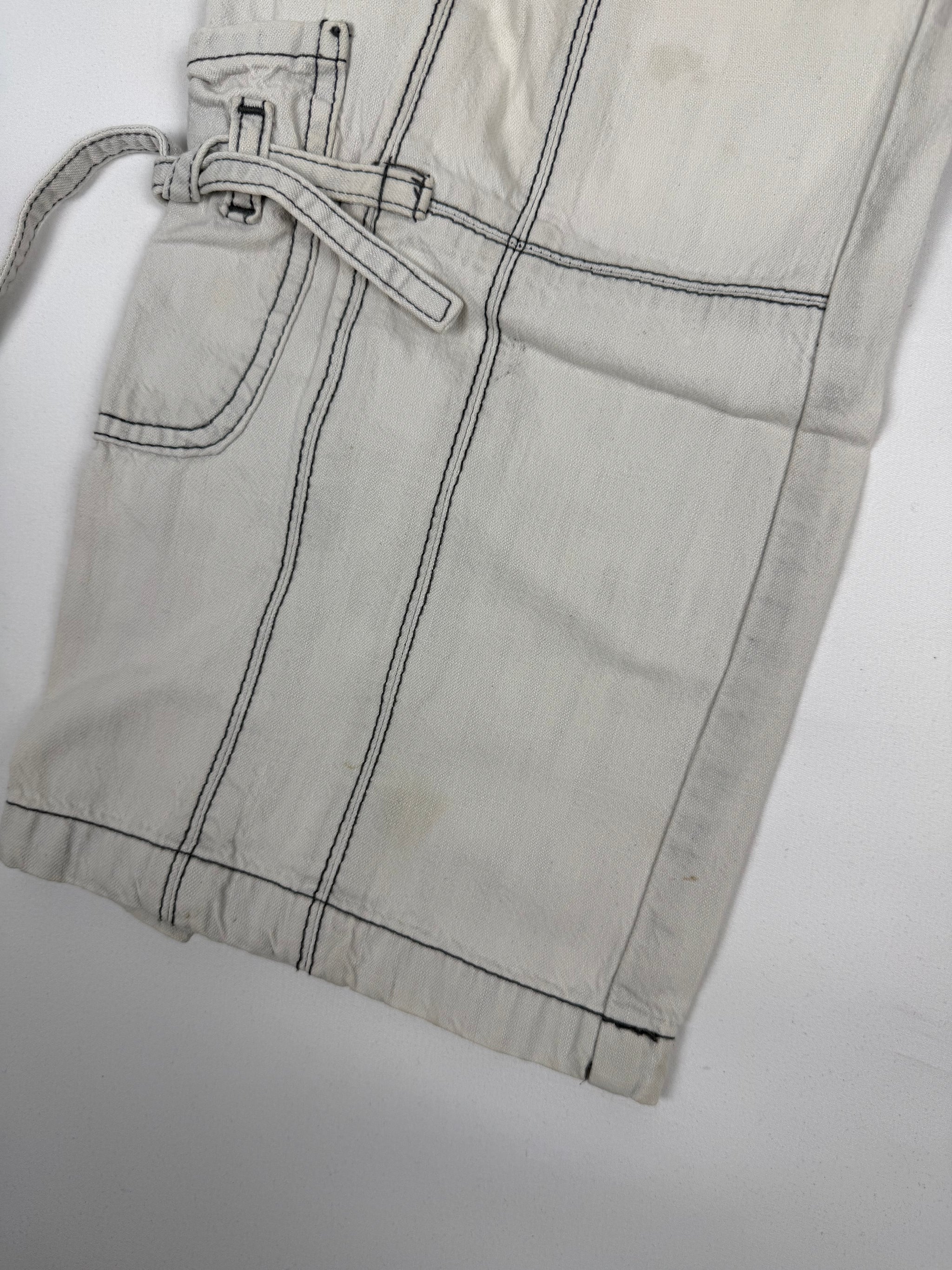 White low rise baggy capri pants (XL)
