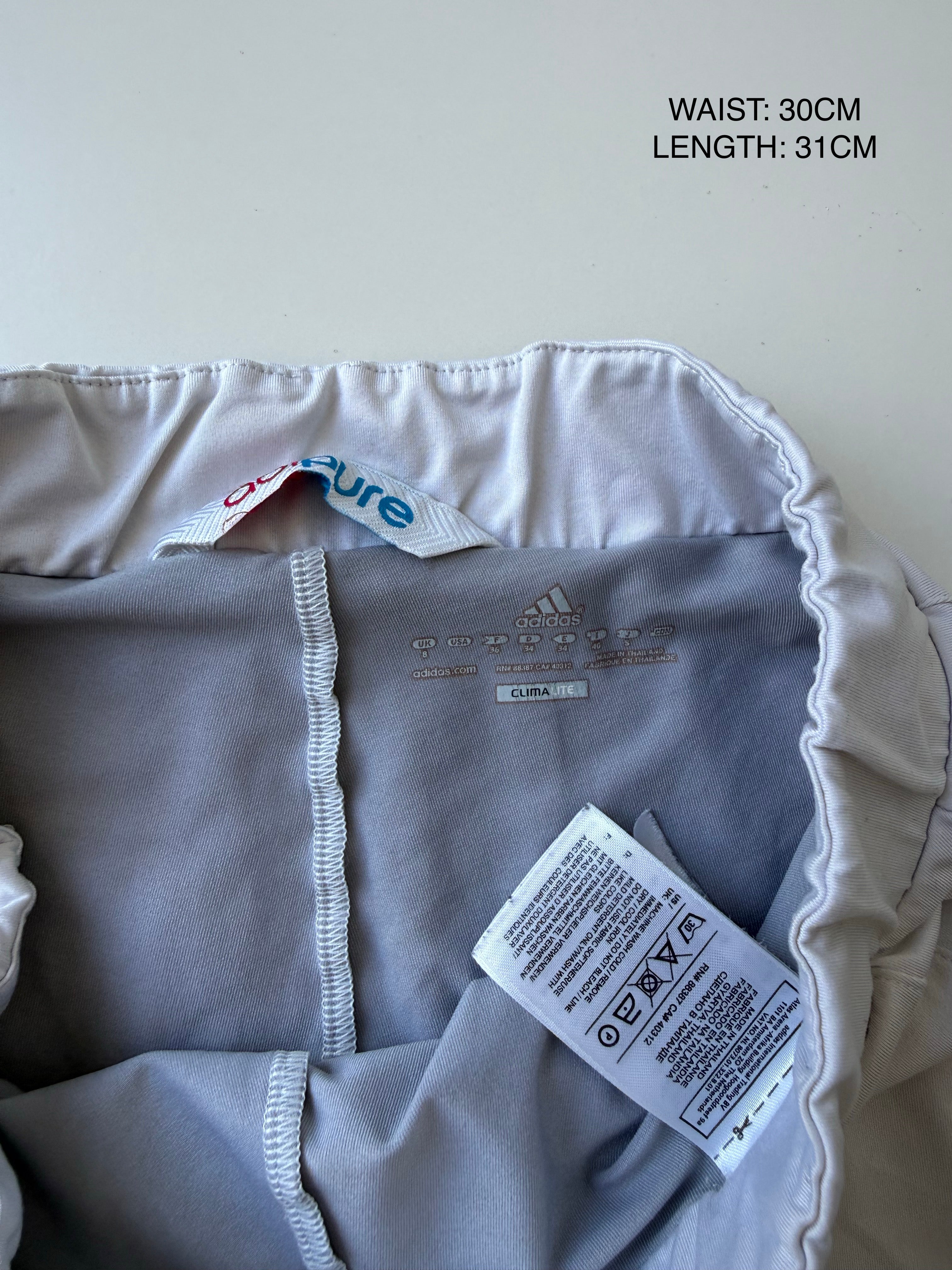 White activewear pleated mini skirt (S)