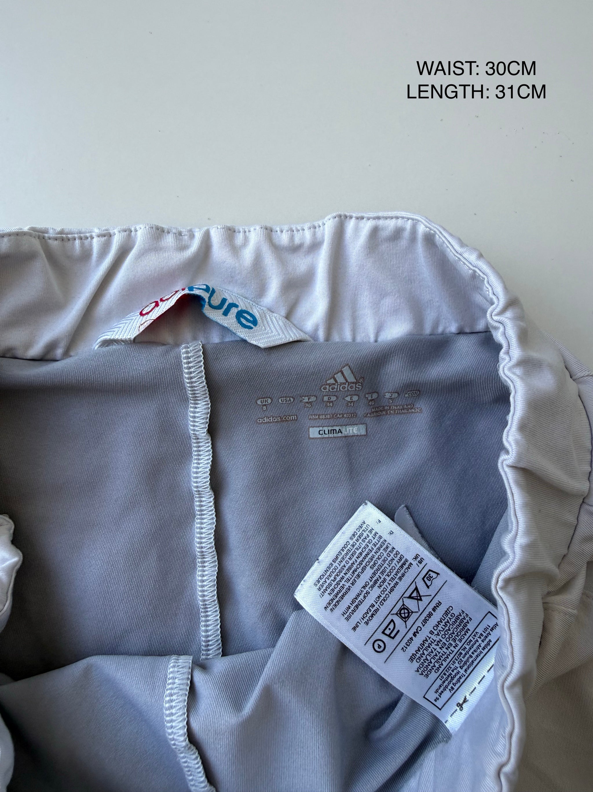 White activewear pleated mini skirt (S)