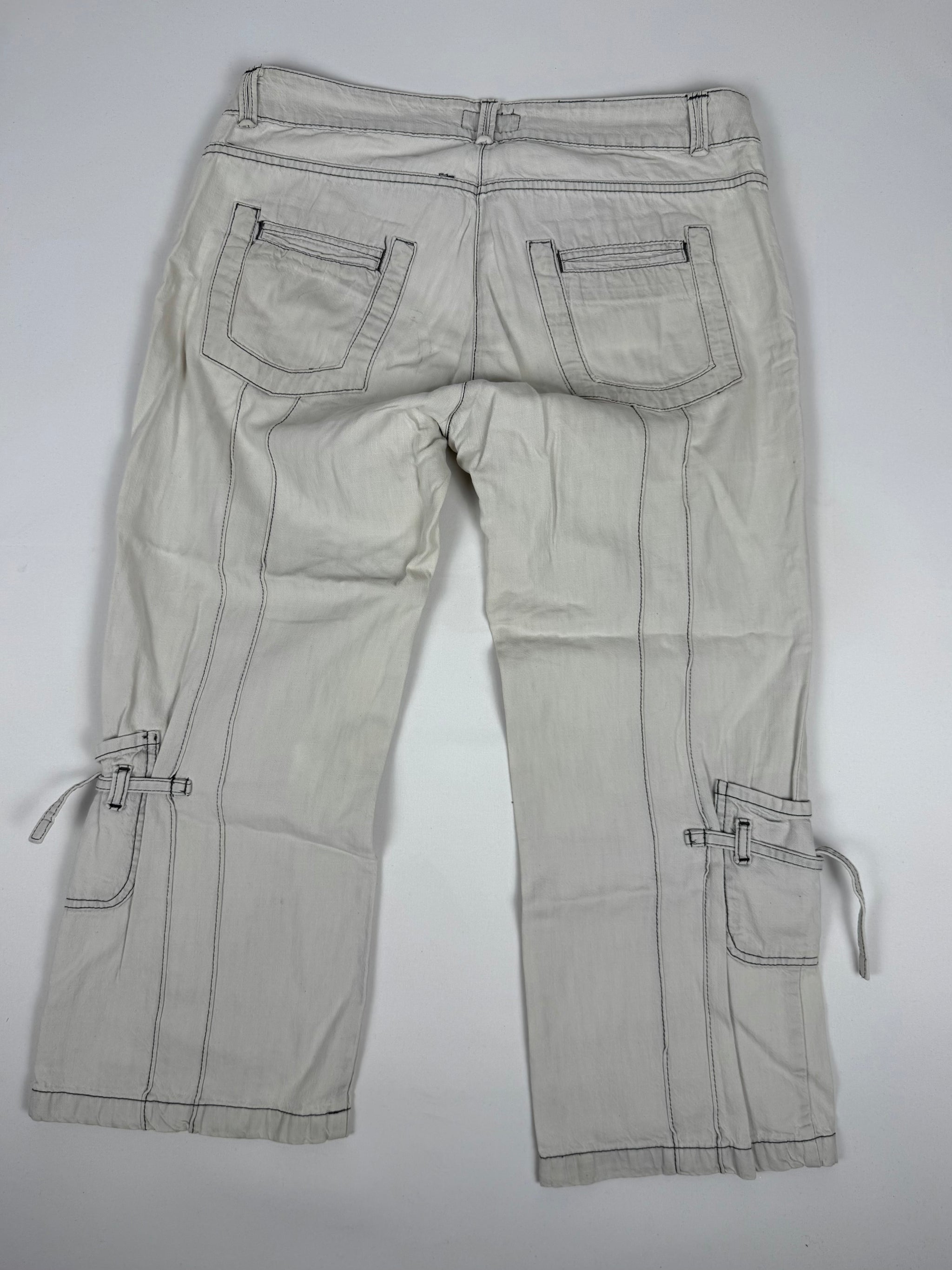 White low rise baggy capri pants (XL)