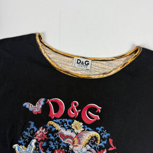 Black & panther cotton  tight fit logo tee (XS/S)