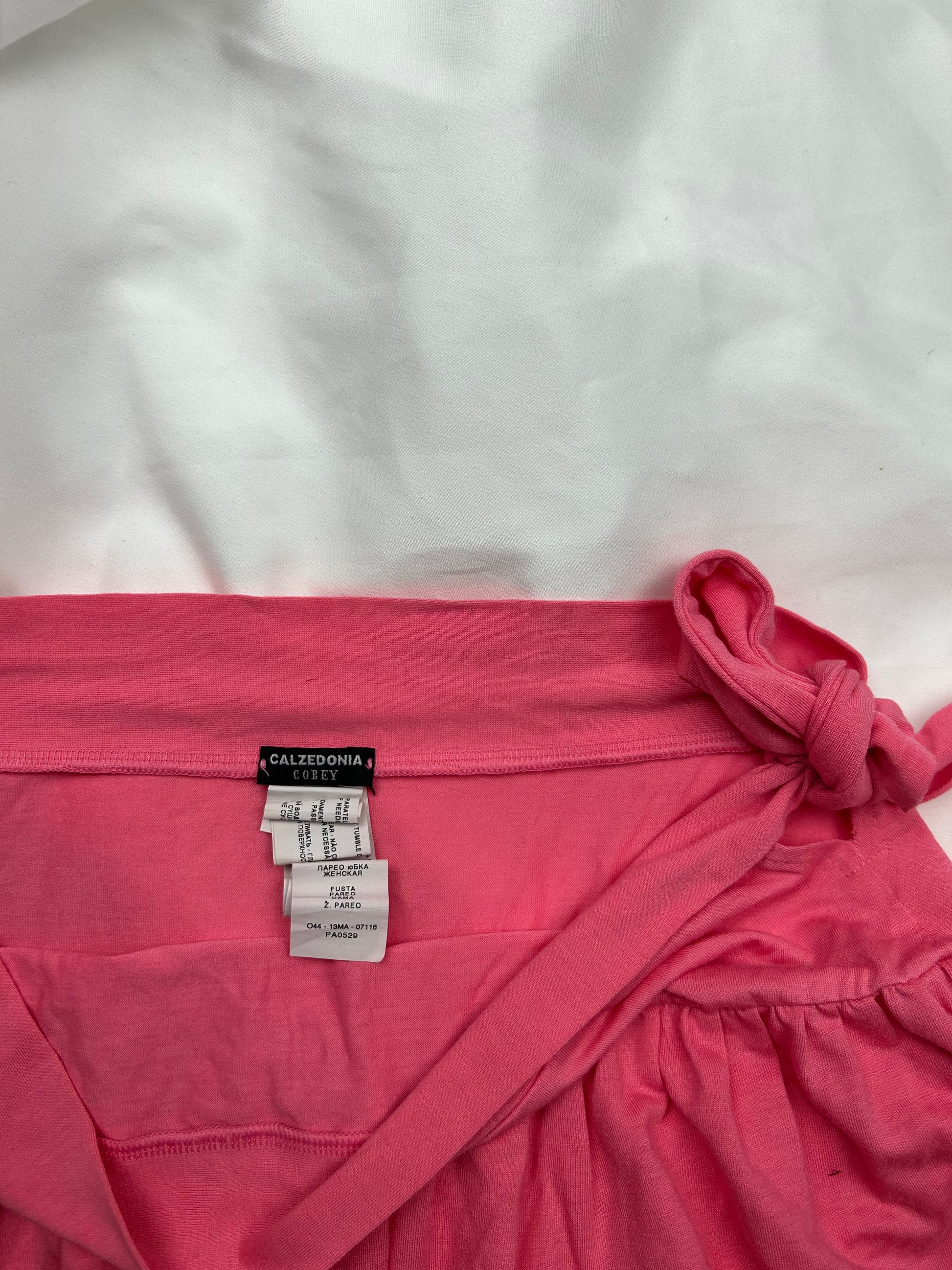 Pink low rise cotton pleated mini skirt (S/M)