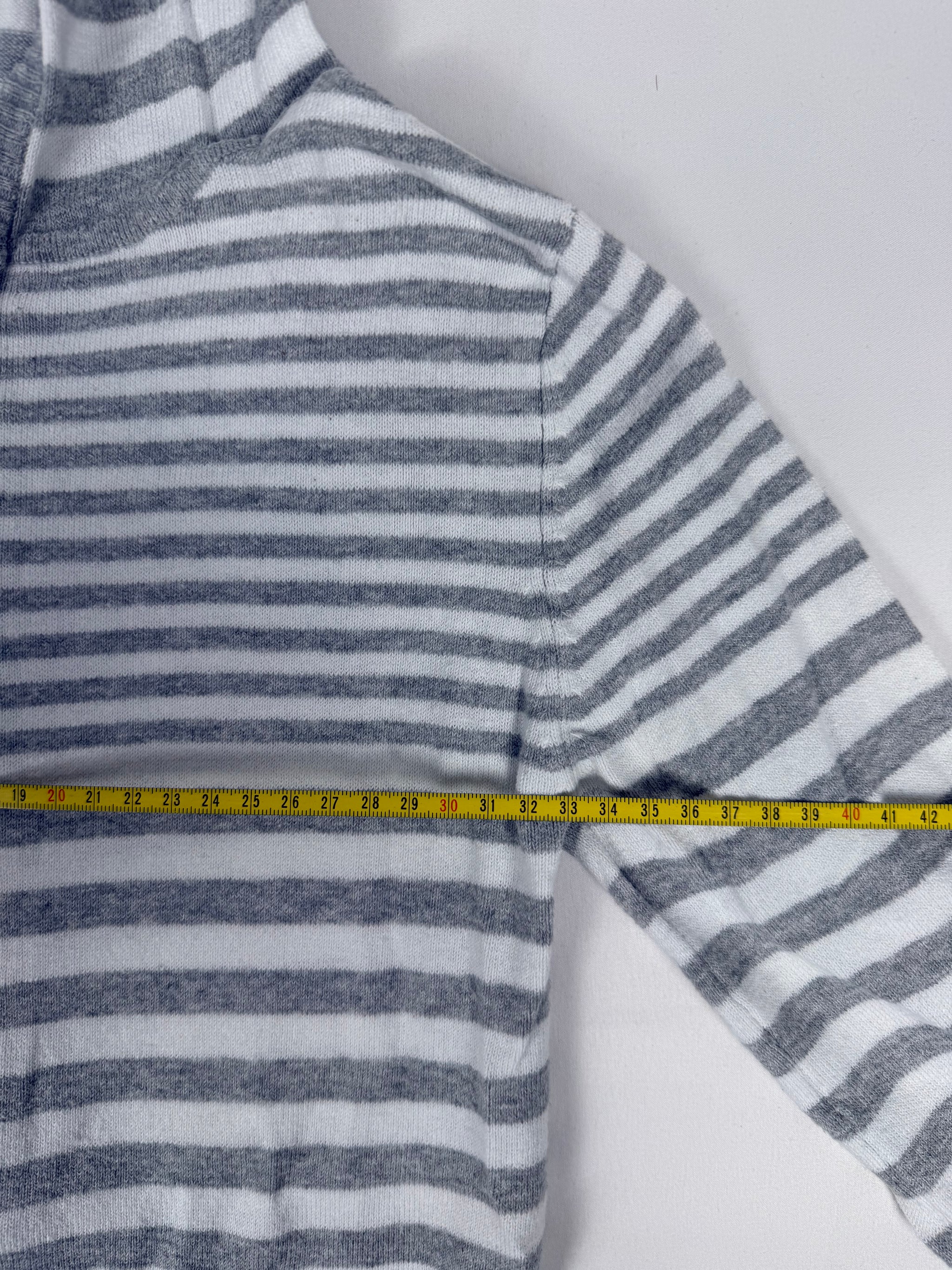 Grey striped cotton hoodie (XS)