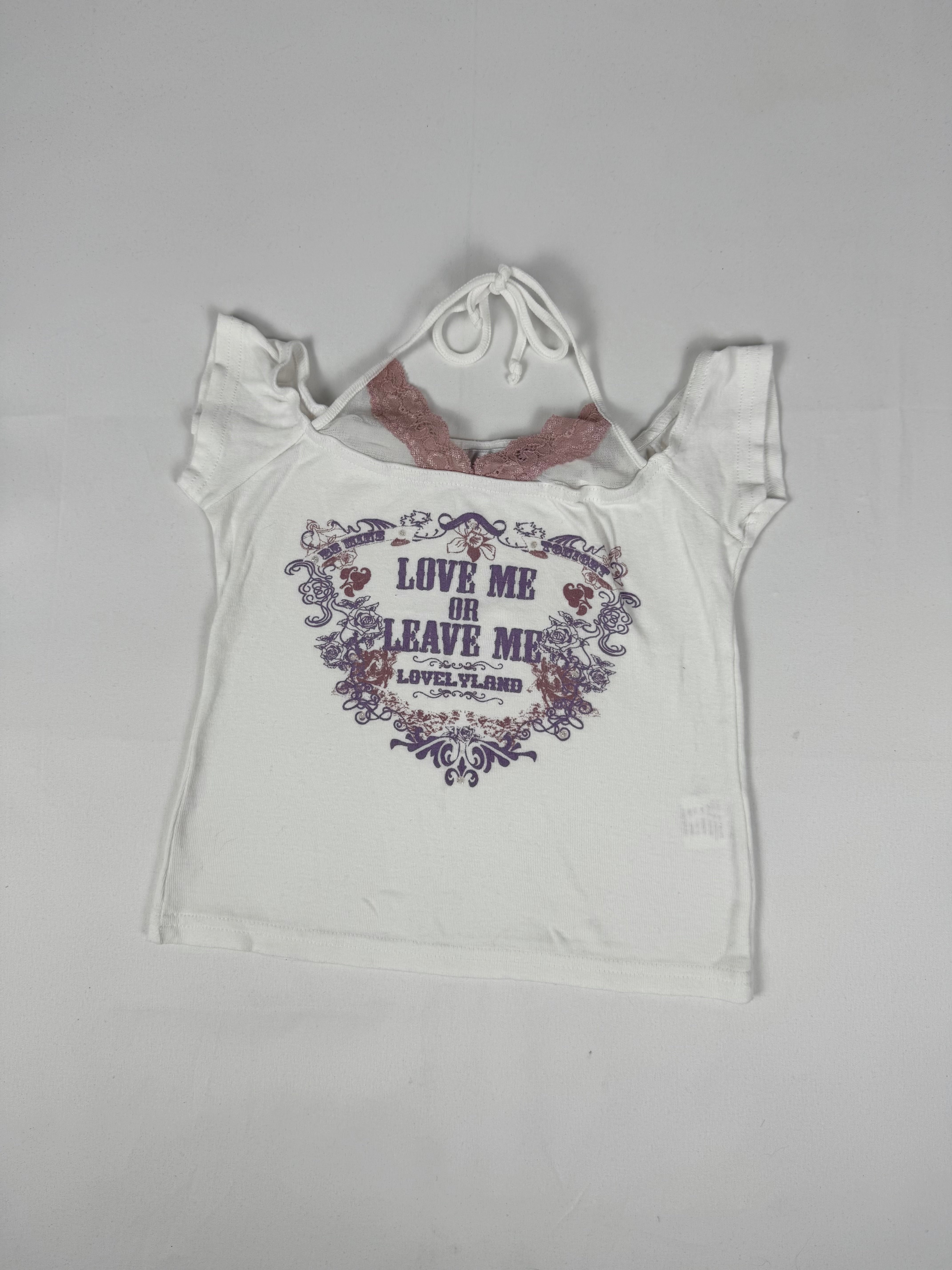 White graphic cotton top (XXS/XS)