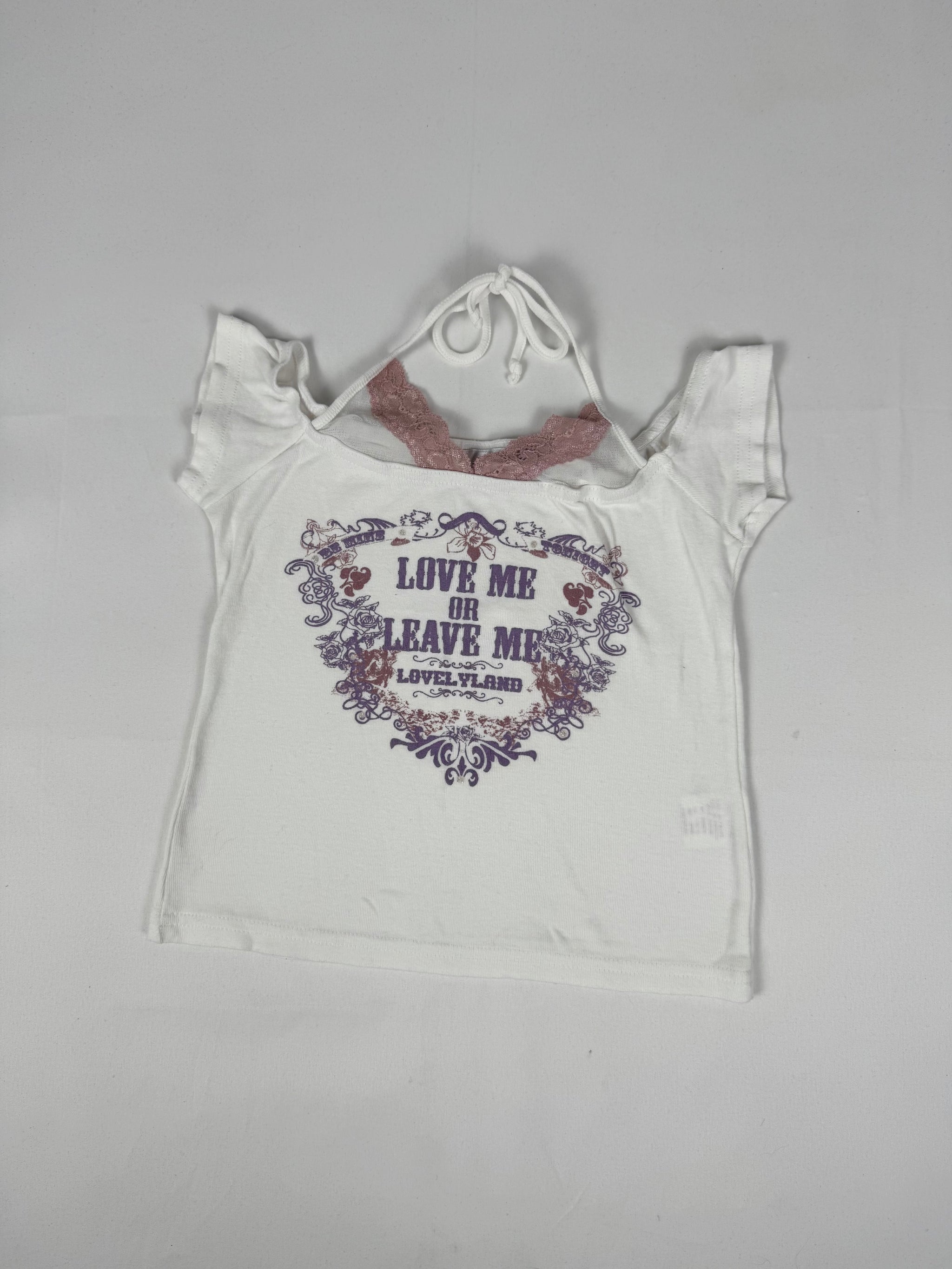 White graphic cotton top (XXS/XS)
