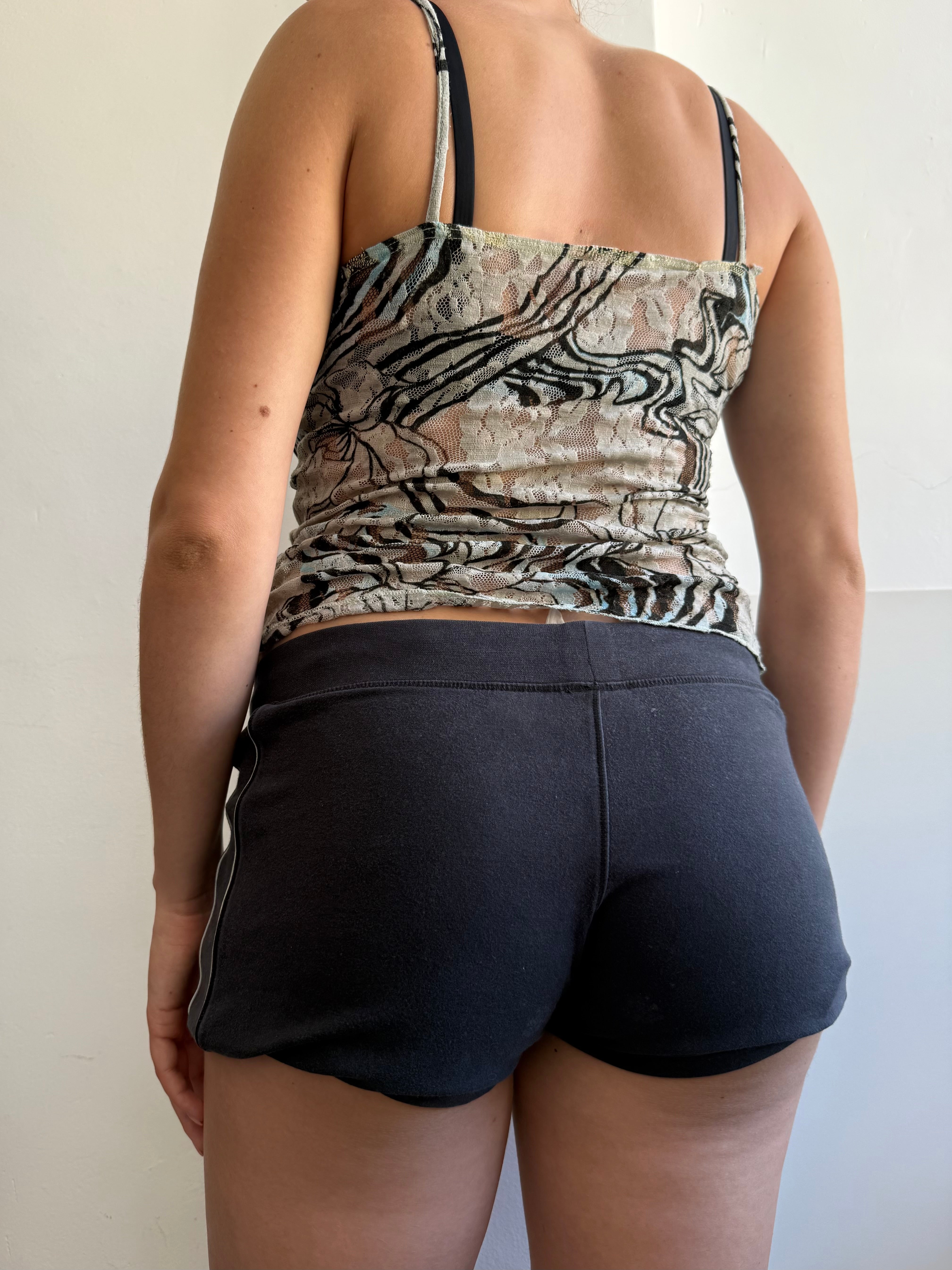 Graphic mesh cami top (M)