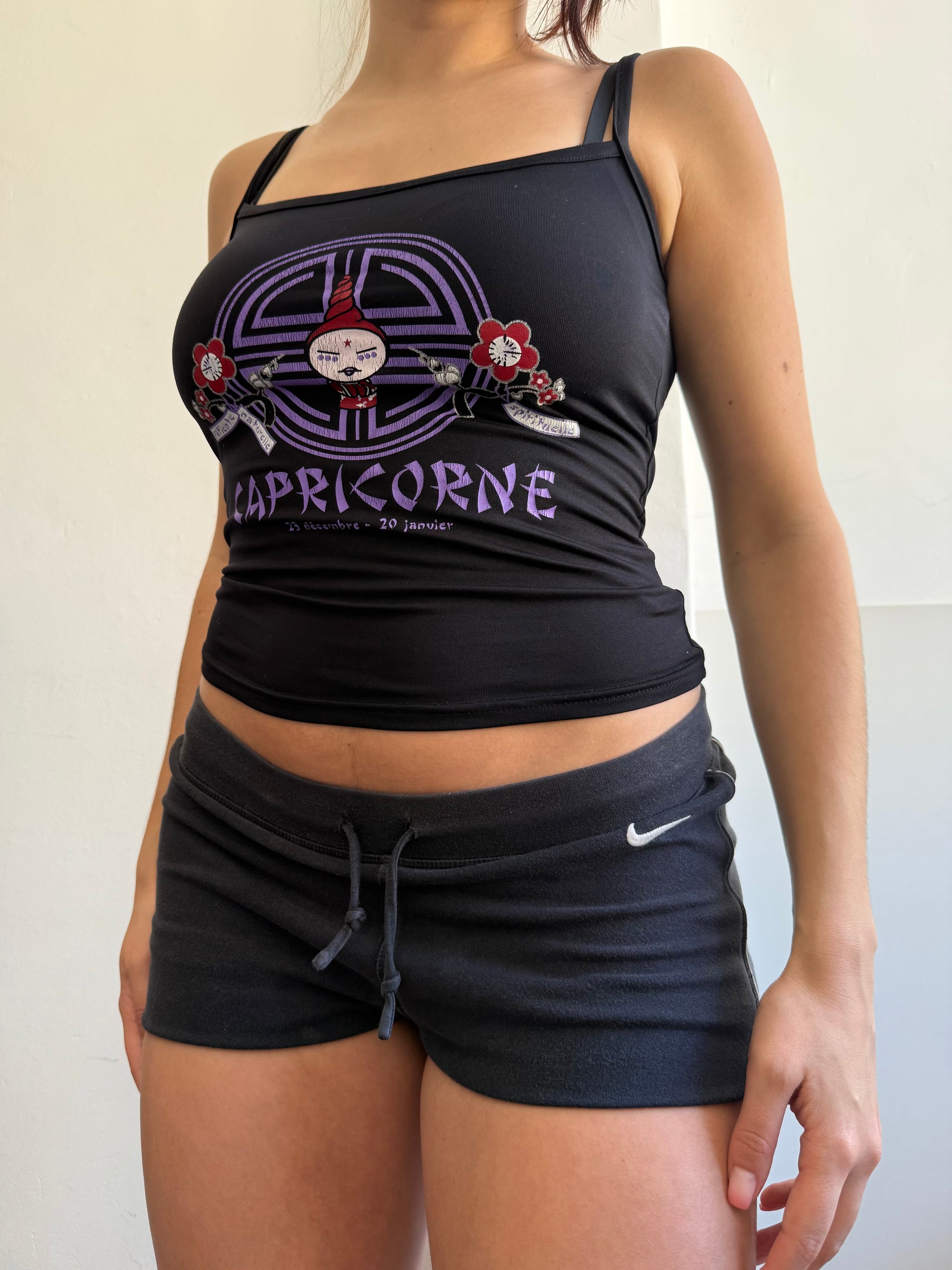 Black graphic astrology top (M)