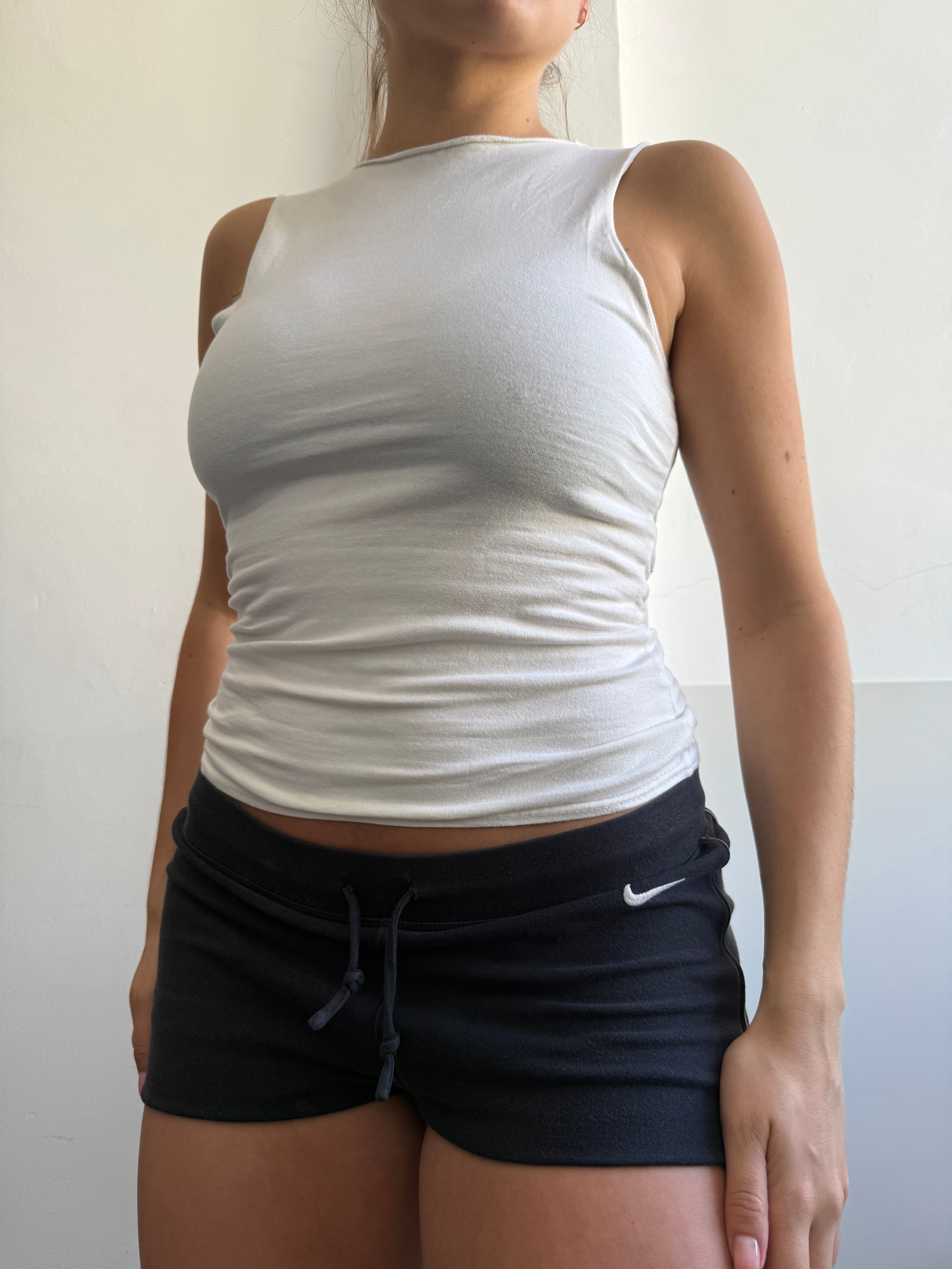White cut out fishnet top (S)