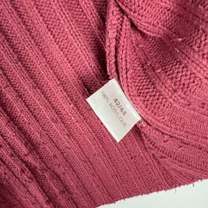 Pink open front ribbed cardigan jumper (XL)