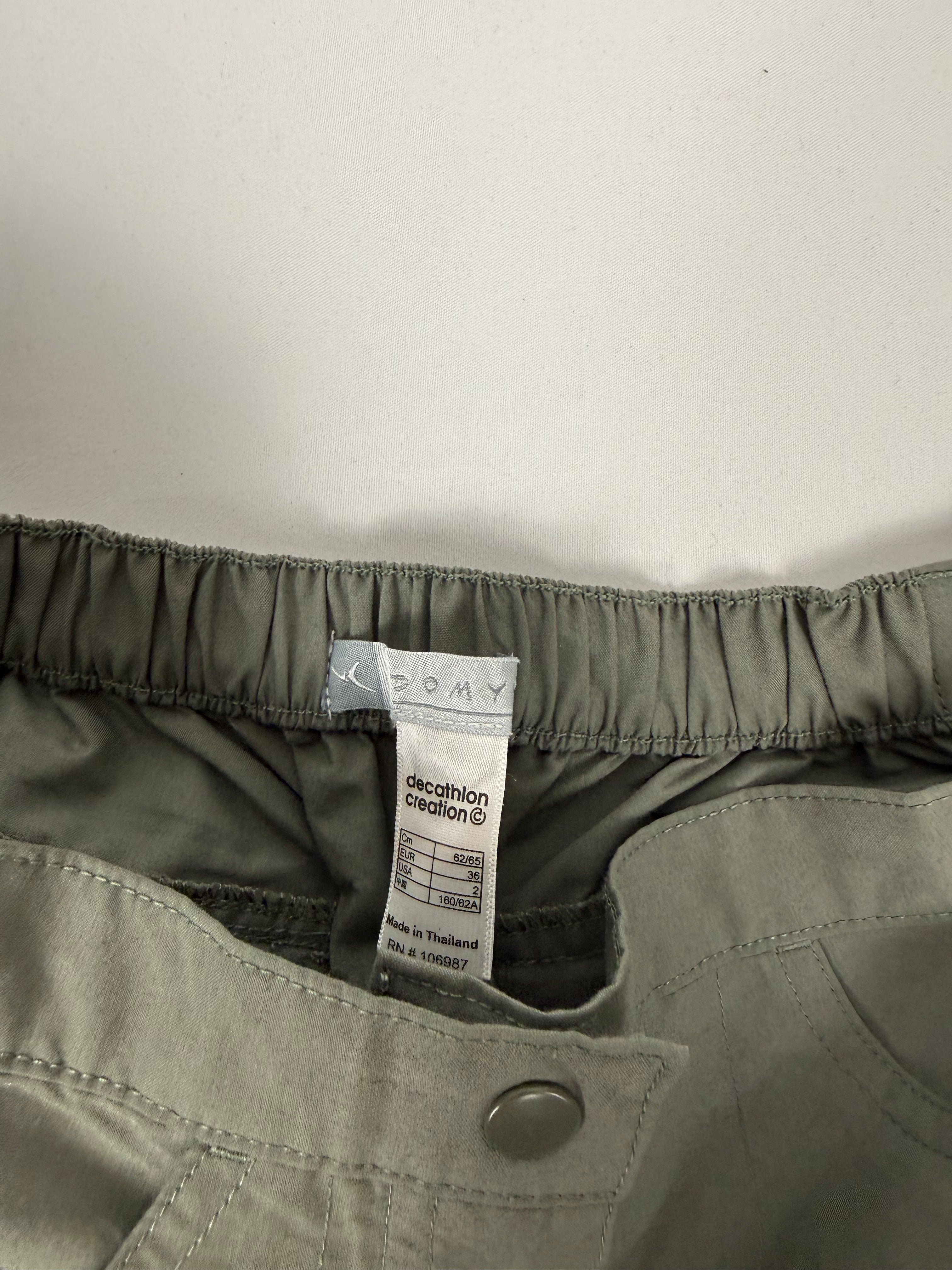Khaki low rise baggy capri pants (S)