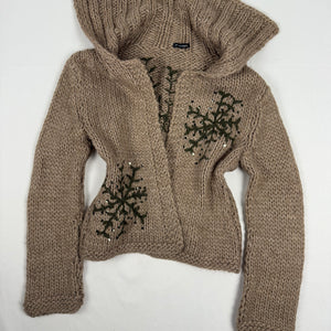 Beige wool cardigan jumper (One size)