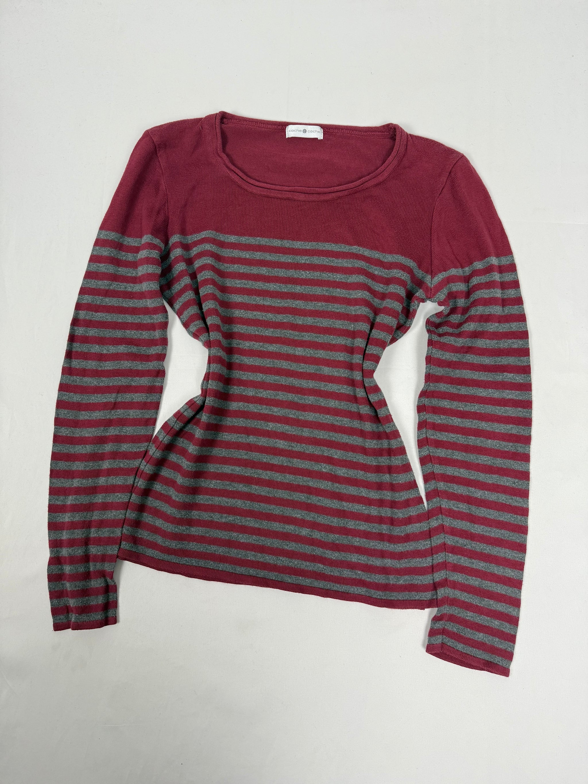 Red striped cotton jumper (L)