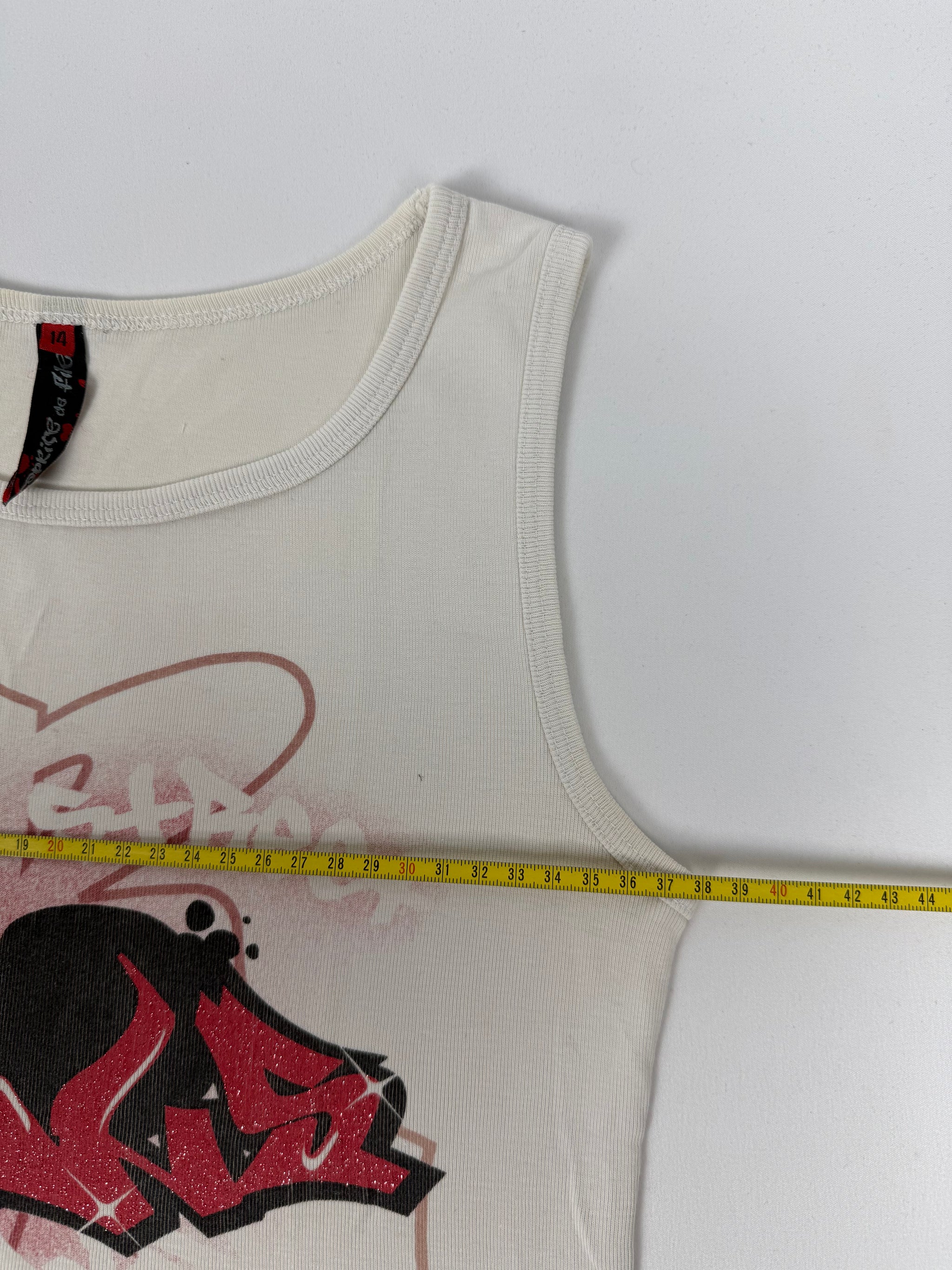 White graphic tank top (M)