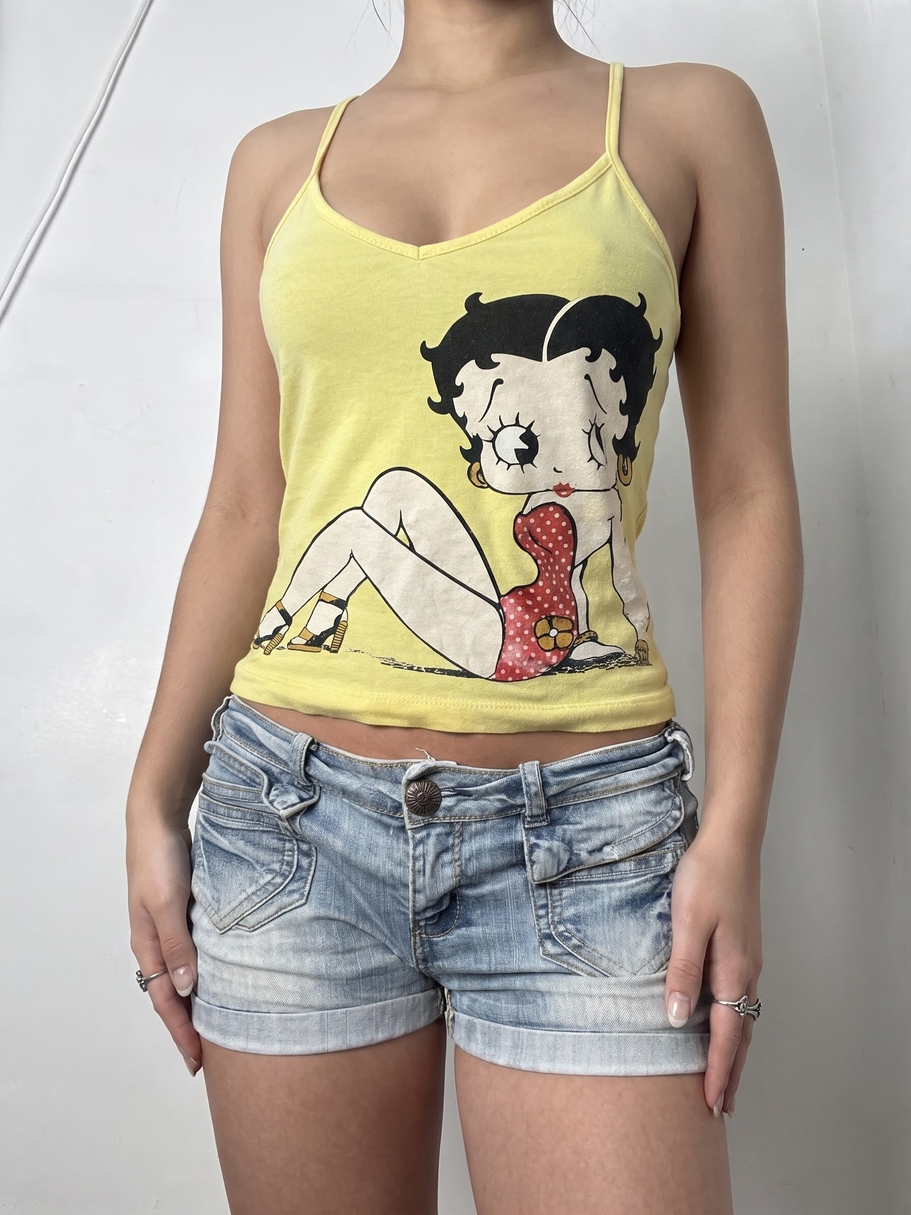 Yellow graphic cotton top (M)