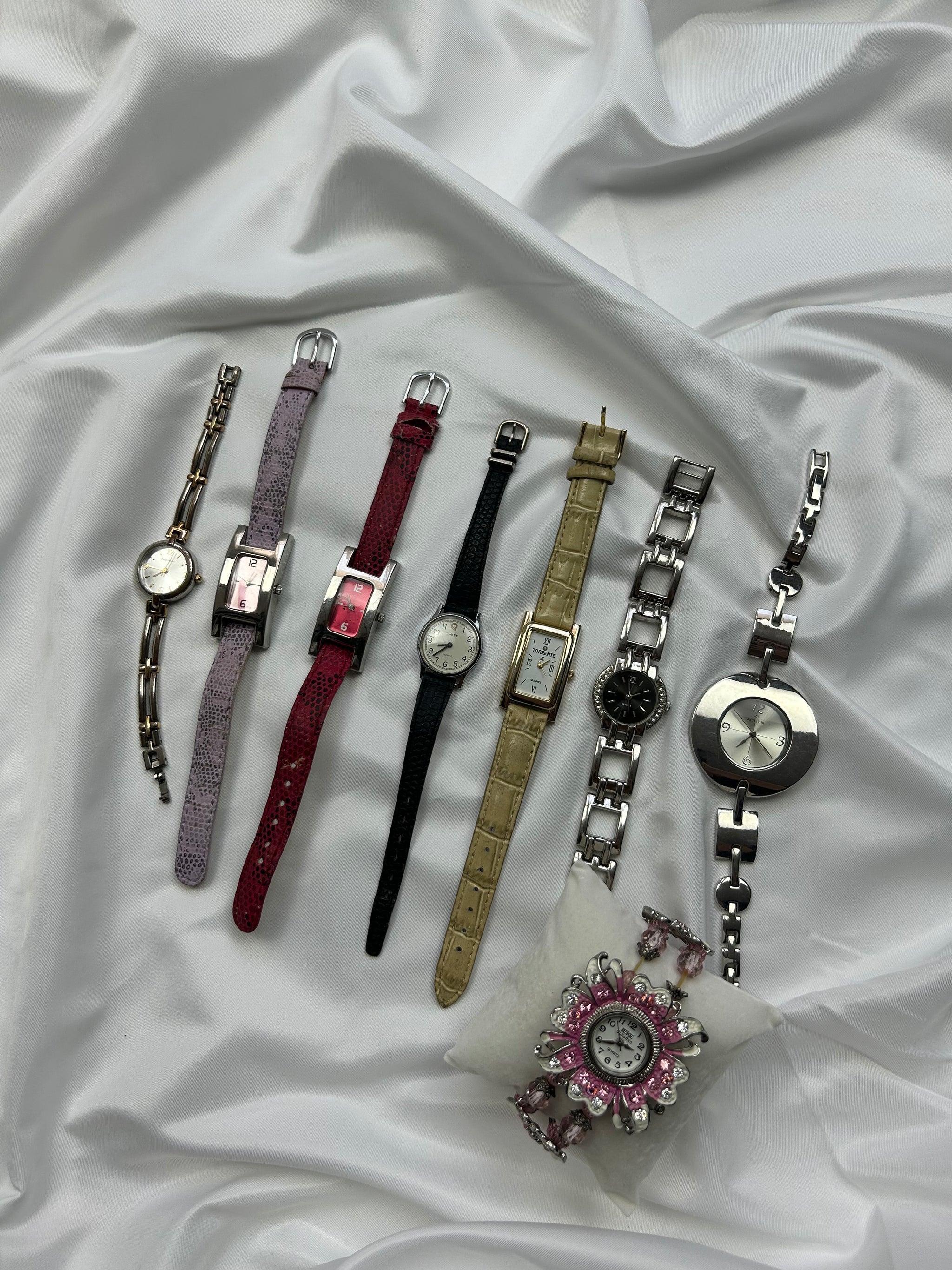 Vintage adjustable leather bracelet watch jewelry
