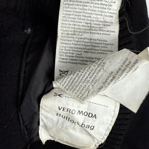 Black wool zip up biker jacket (S/M)