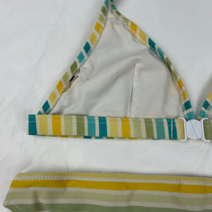 Striped yellow low rise bikini set (S)