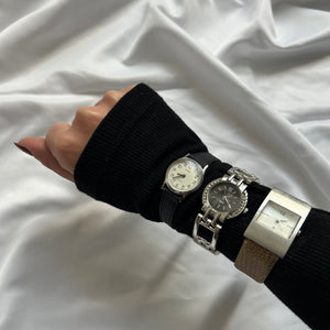 Vintage adjustable leather bracelet watch jewelry