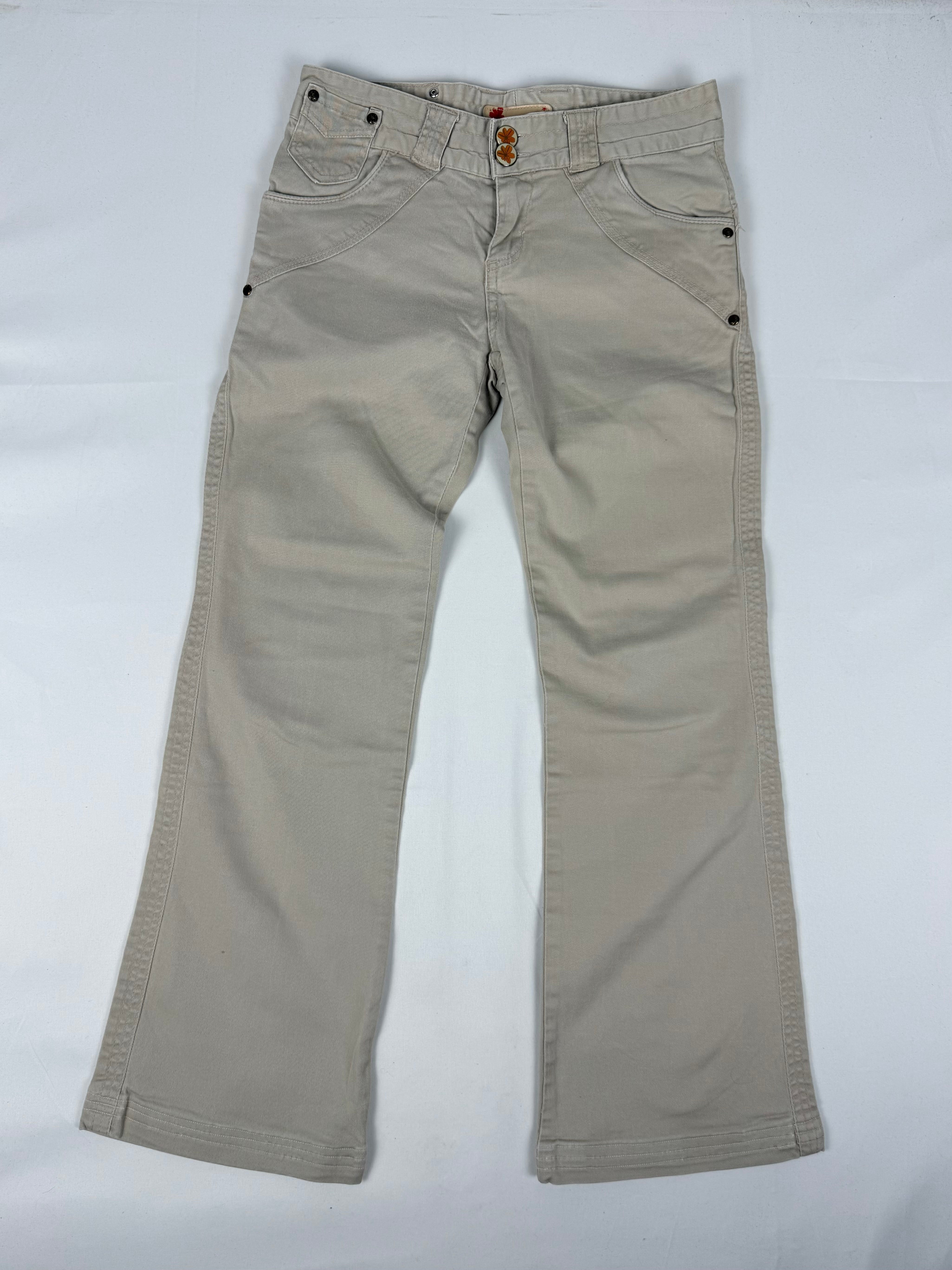 Beige low rise capri pants (S)