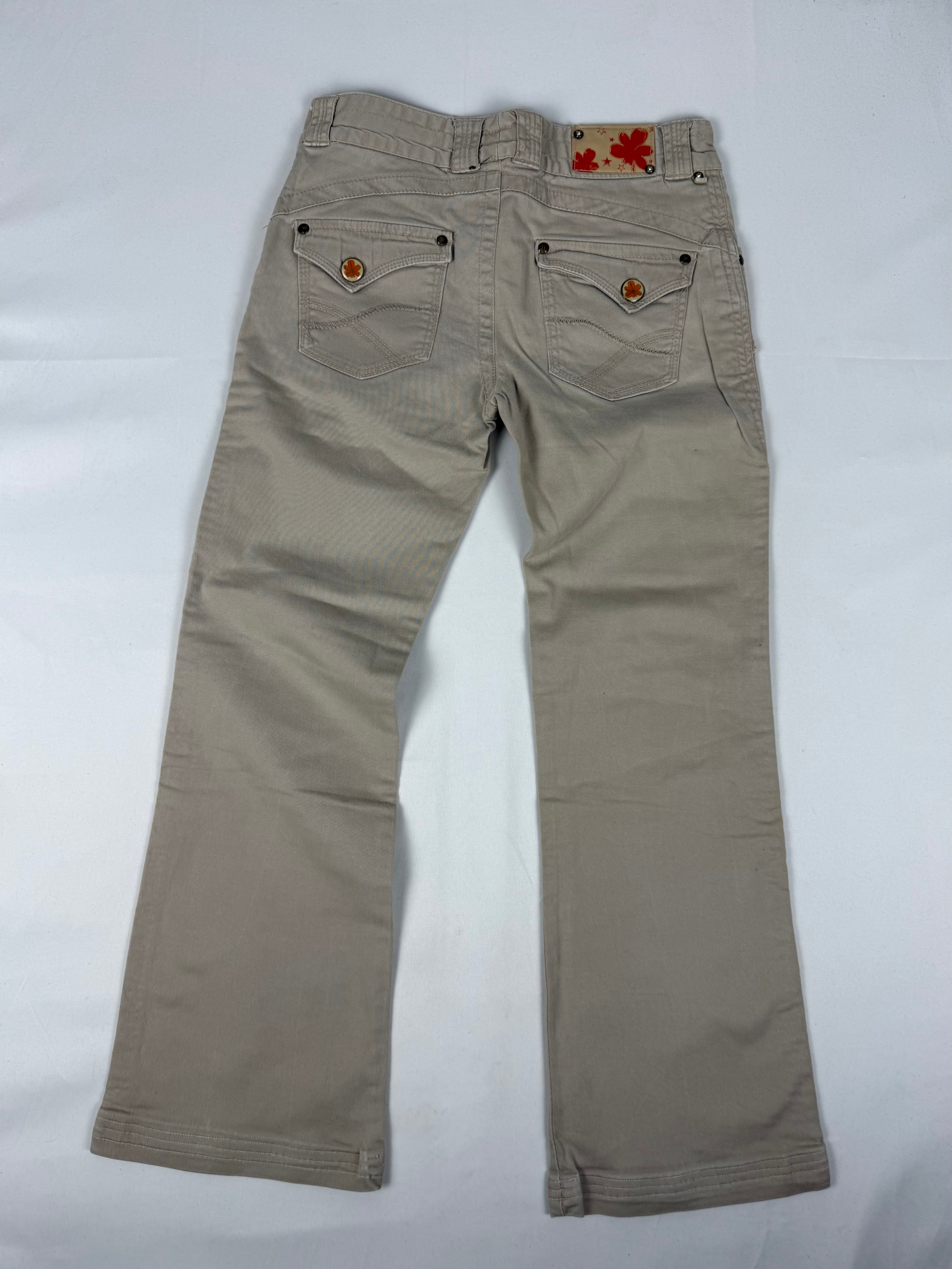 Beige low rise capri pants (S)
