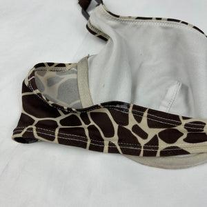 Brown animal print low rise bikini set (XL)