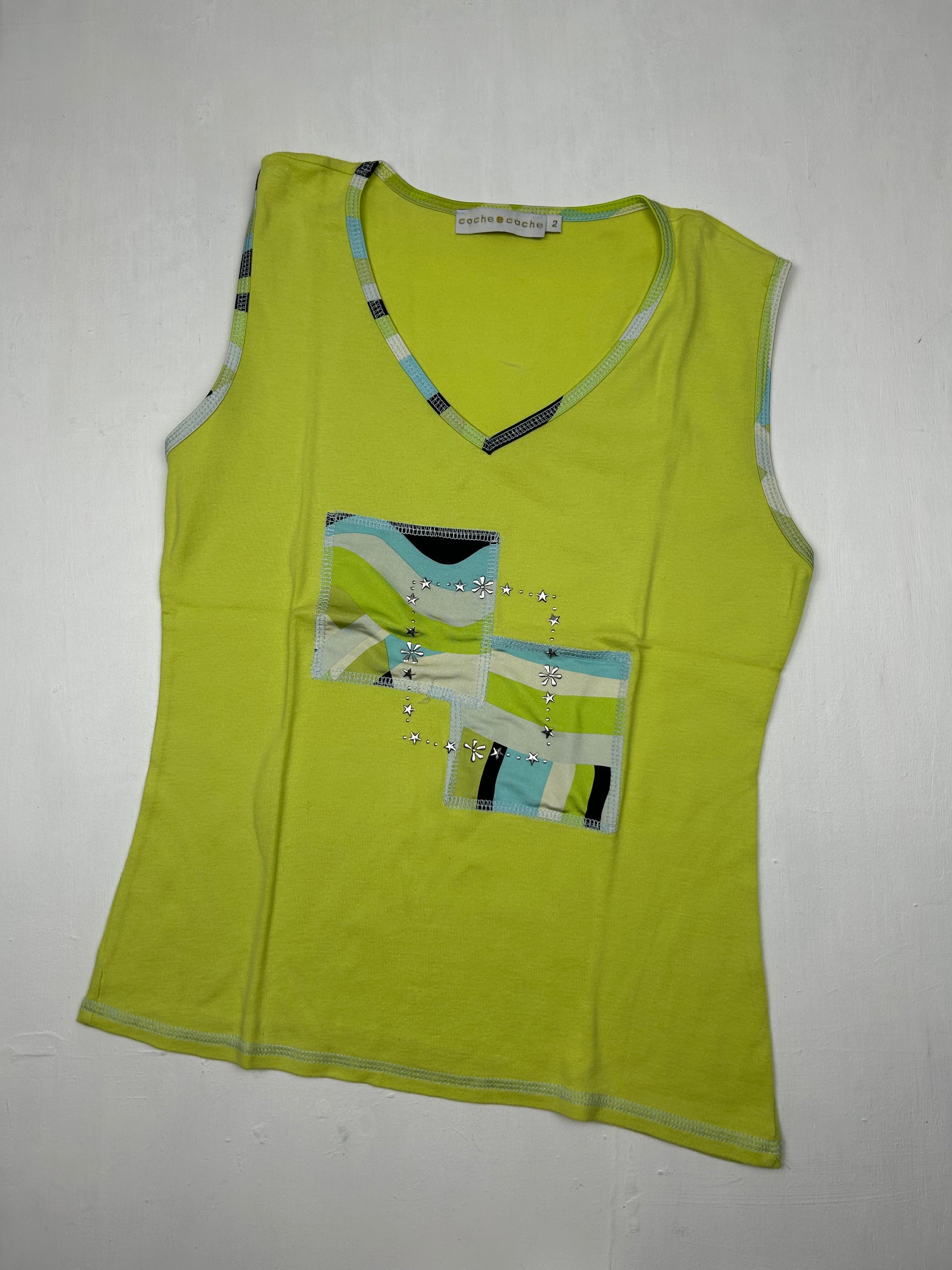 Green cotton tank top (M)