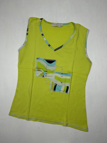 Green cotton tank top (M)