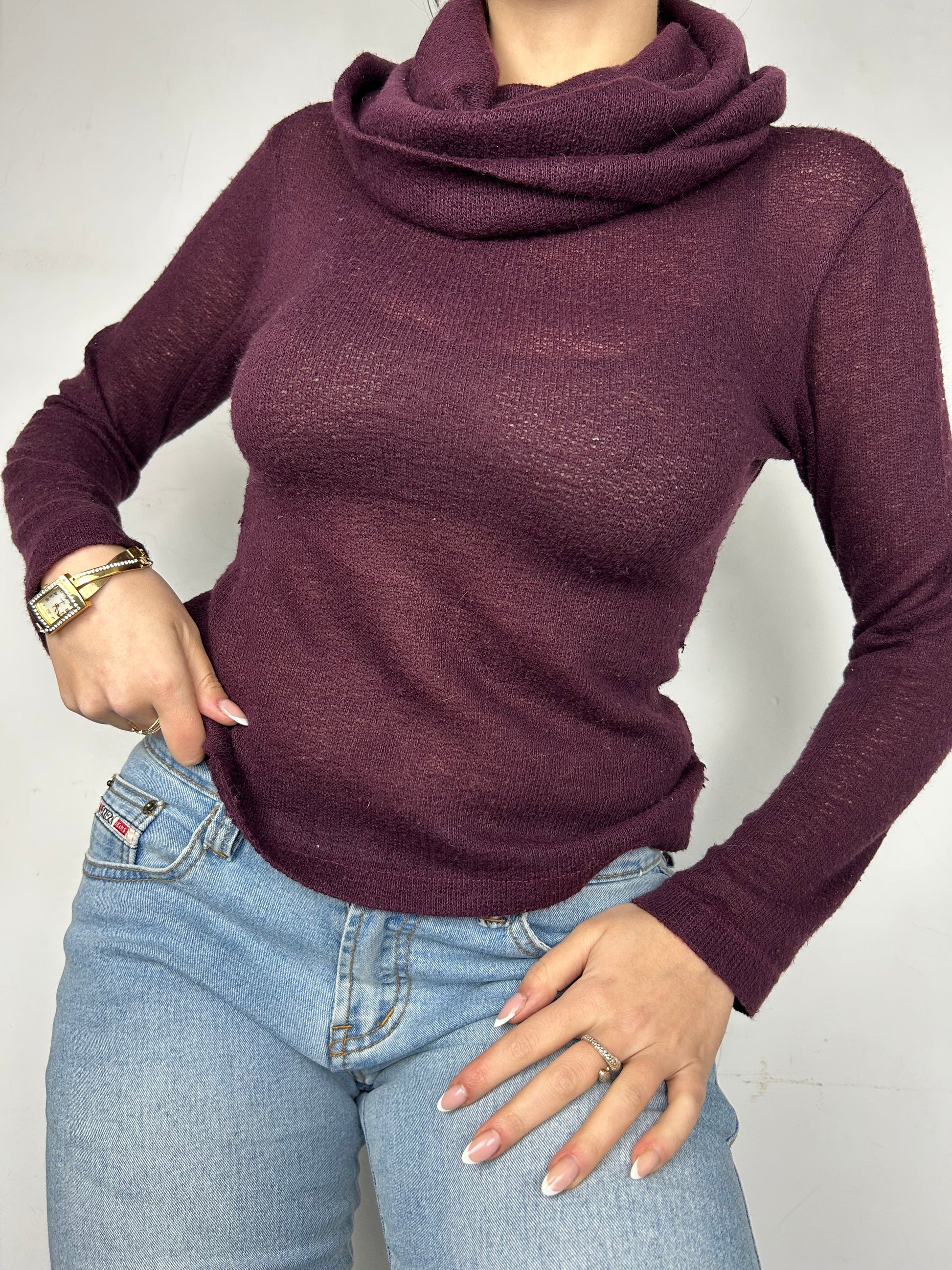 Purple turtleneck jumper (S/M)