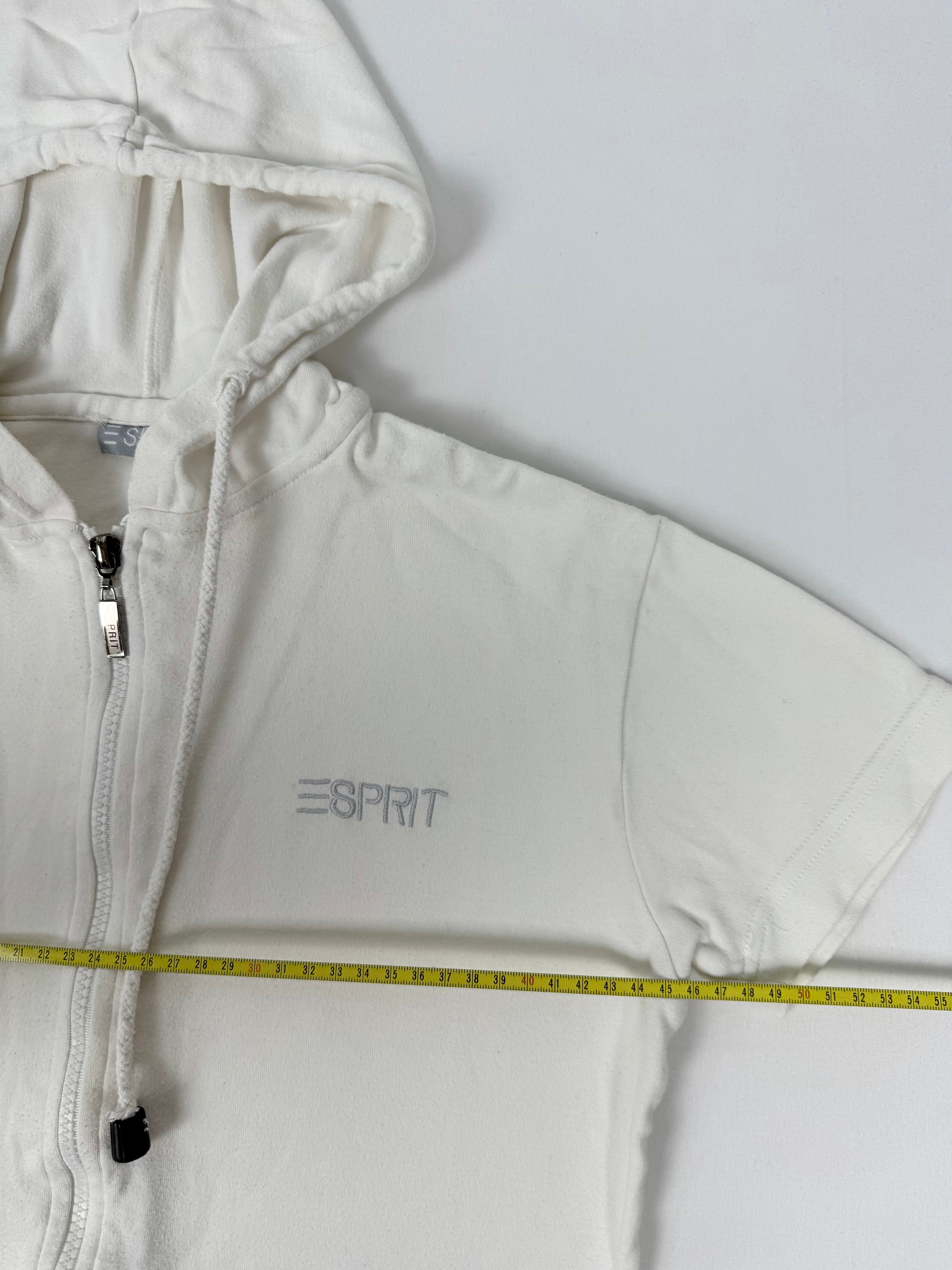 White zip up short sleeves sweatshirt (XL)