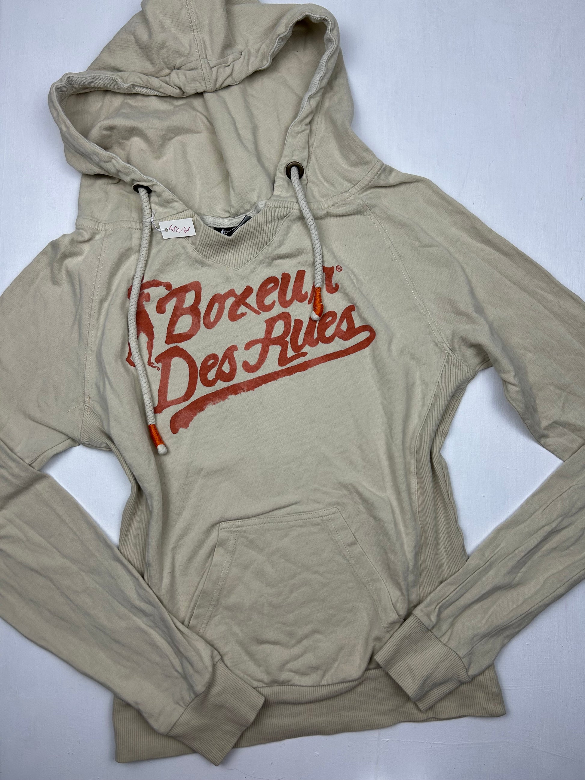 Beige logo hoodie sweatshirt (S/M)