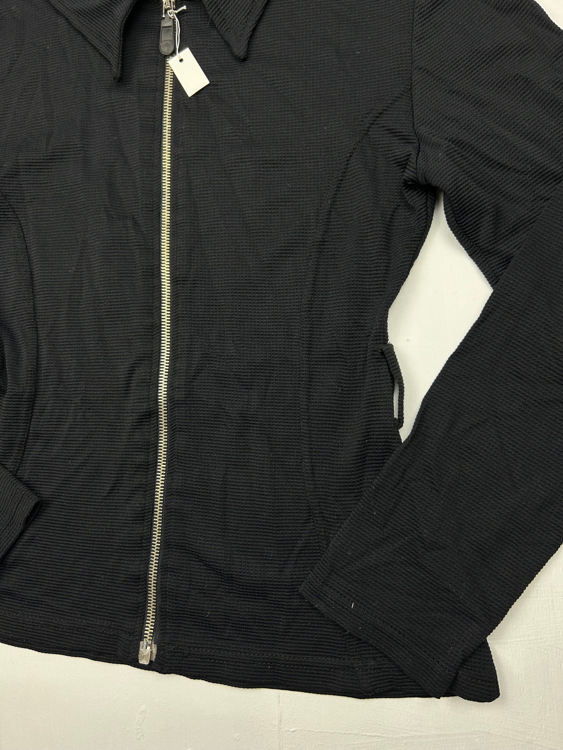 Black zip up office jacket sweatshirt (S)