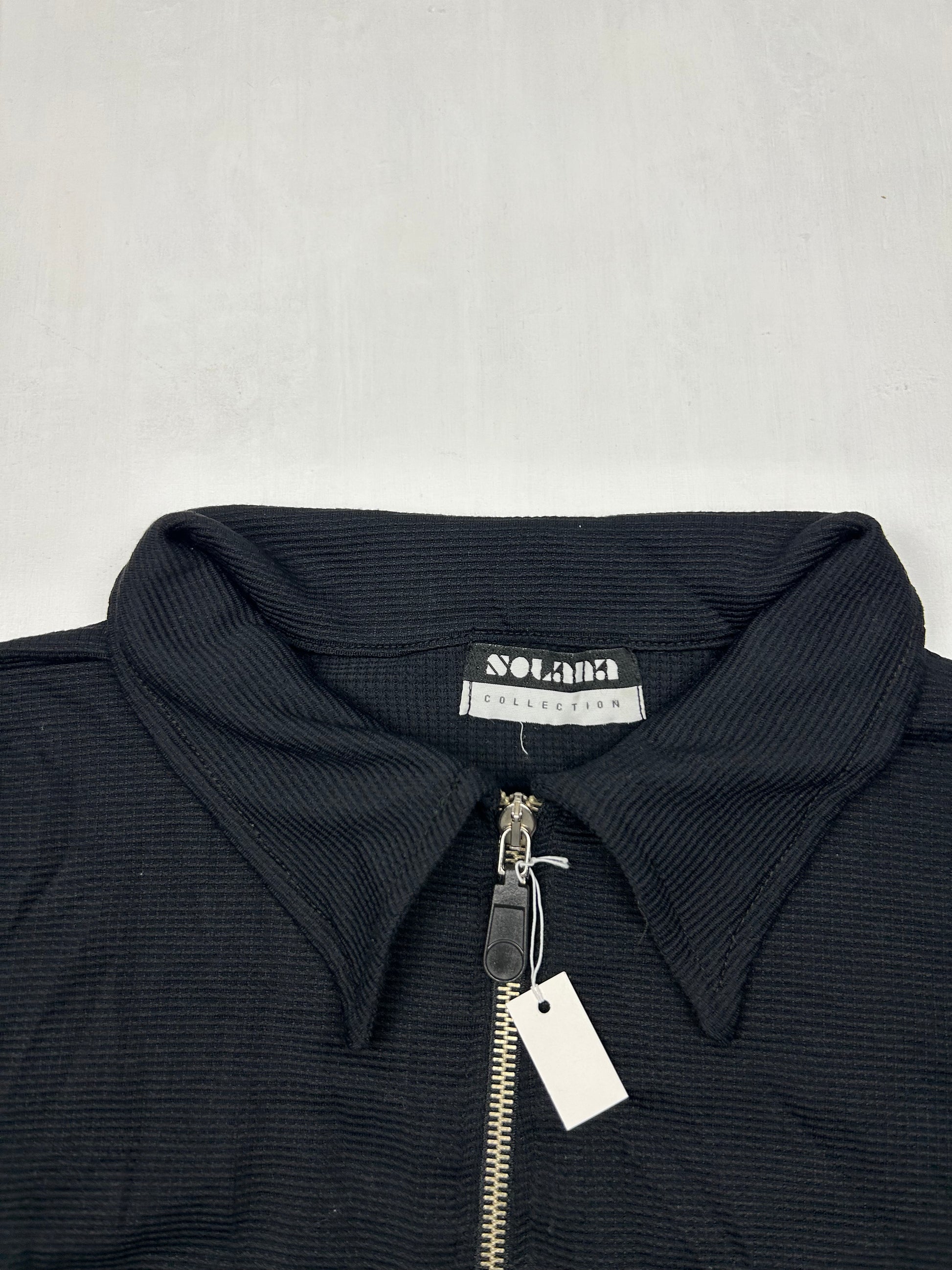 Black zip up office jacket sweatshirt (S)