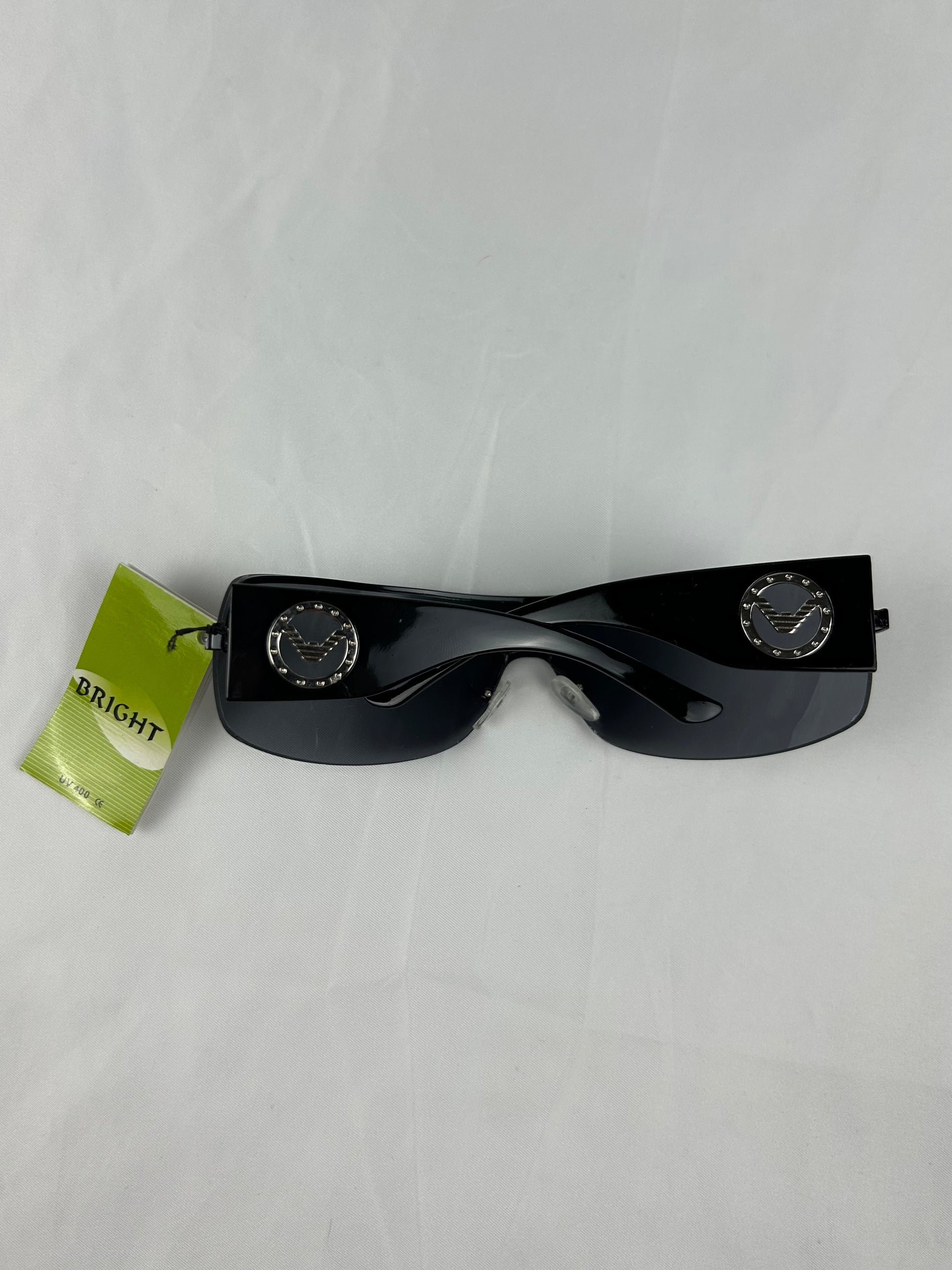 2000s black shield brand new sunglasses