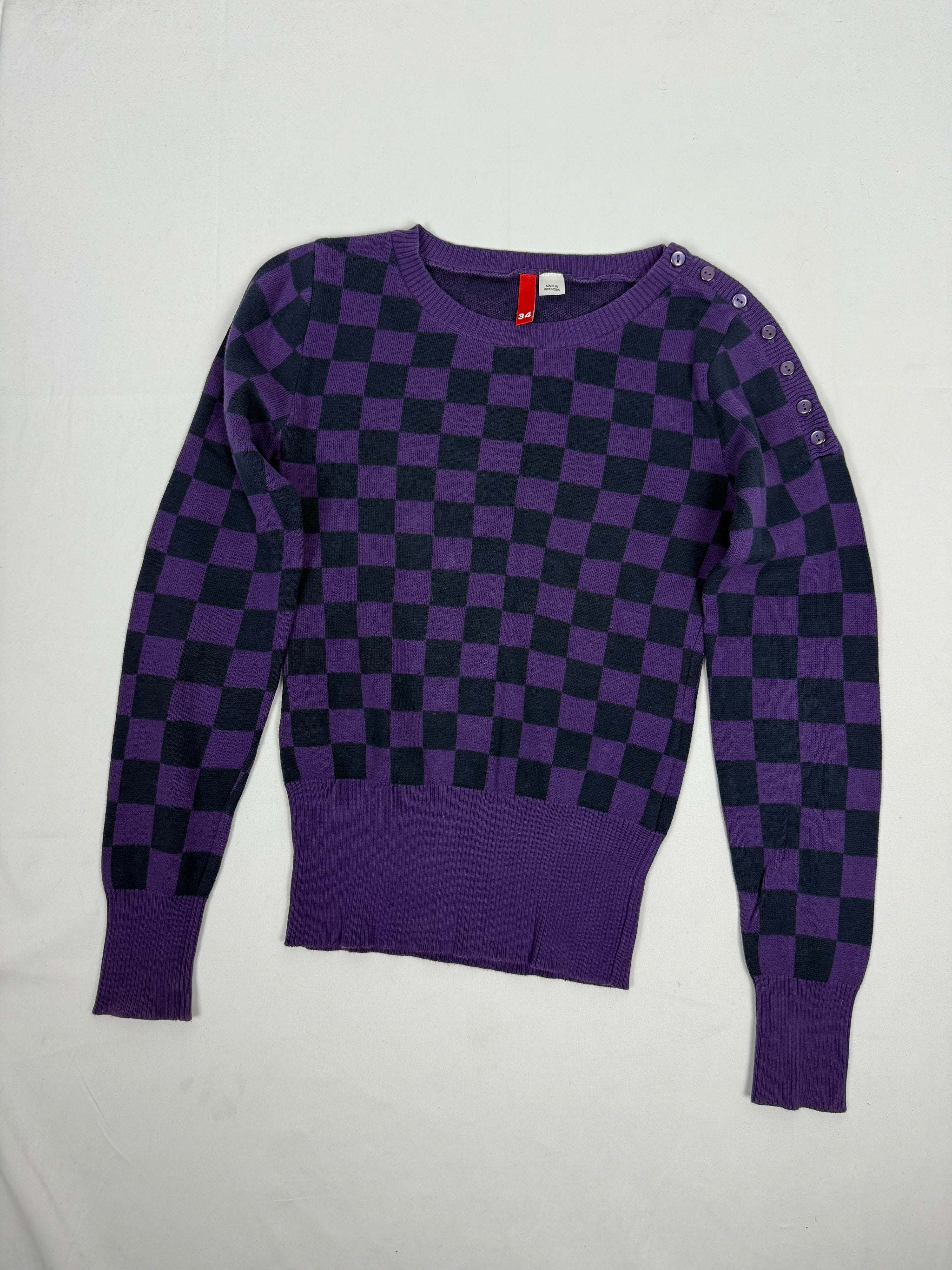 Purple 100% cotton graphic jumper (XS/S)