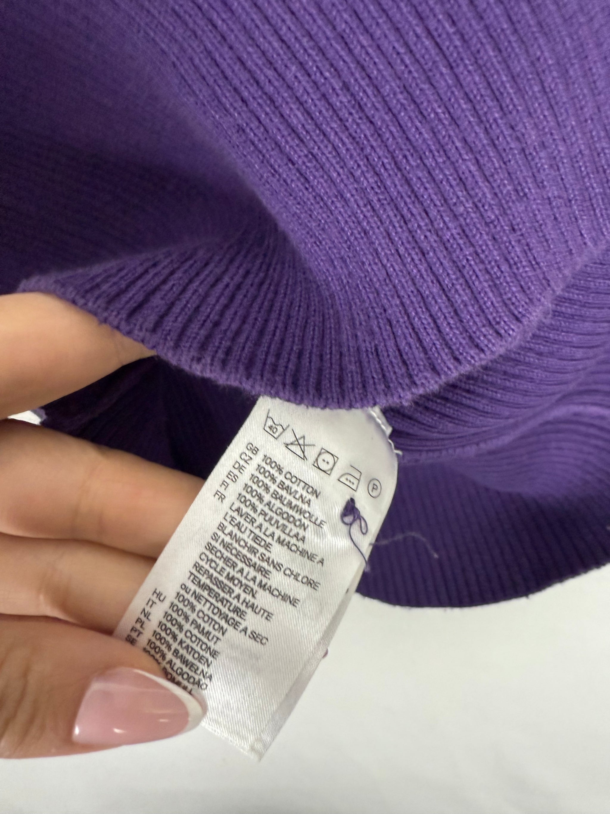 Purple 100% cotton graphic jumper (XS/S)