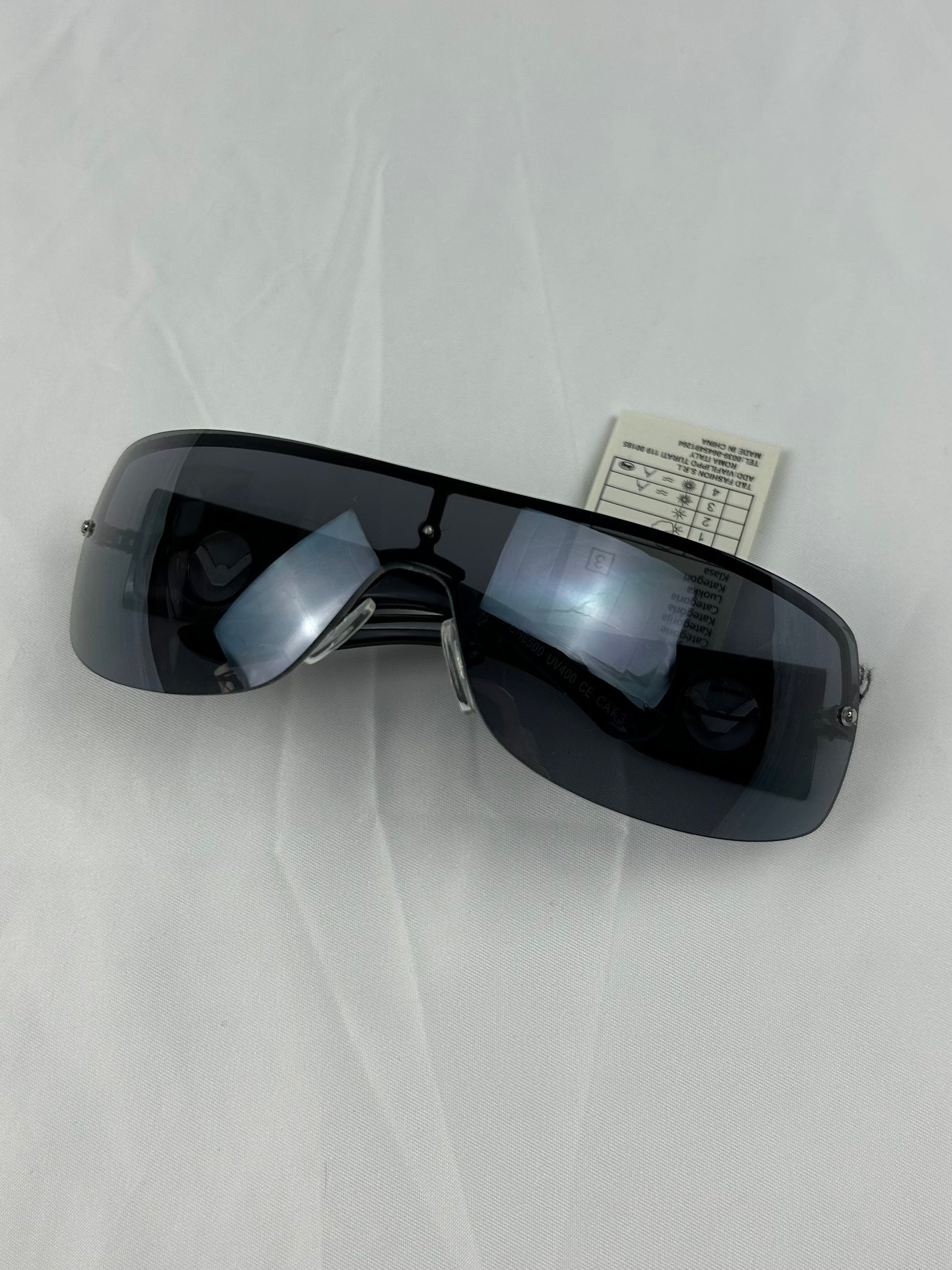 2000s black shield brand new sunglasses