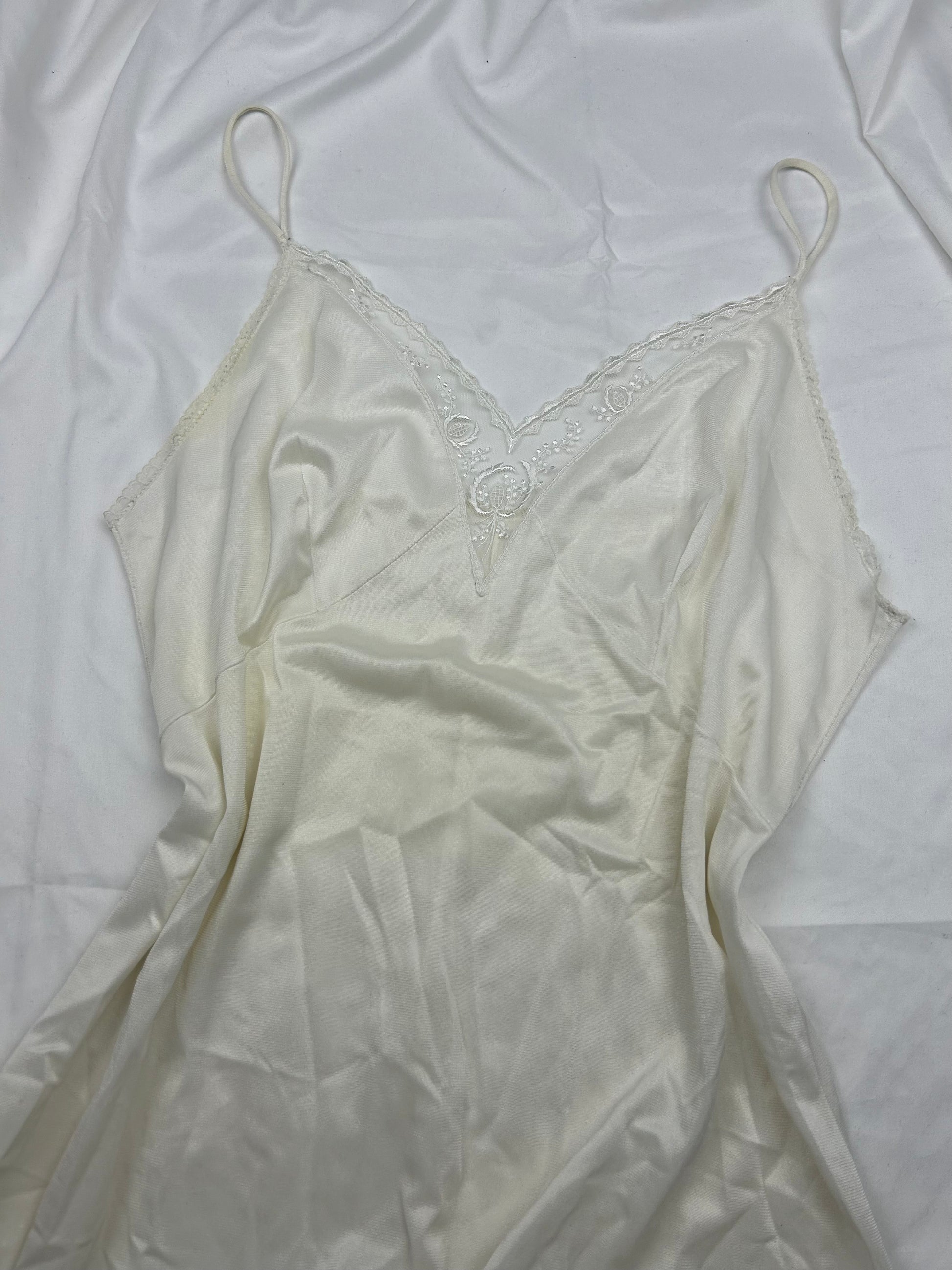 White silk babydoll mini dress (2XL)
