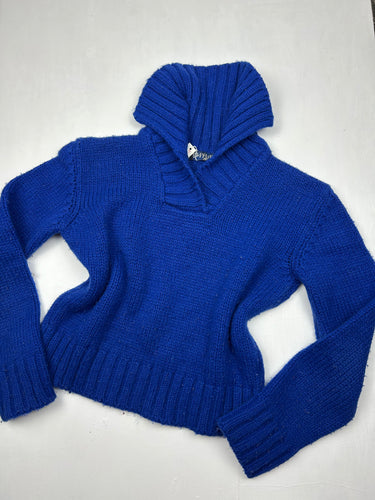 Blue high neck wool jumper (S/M)