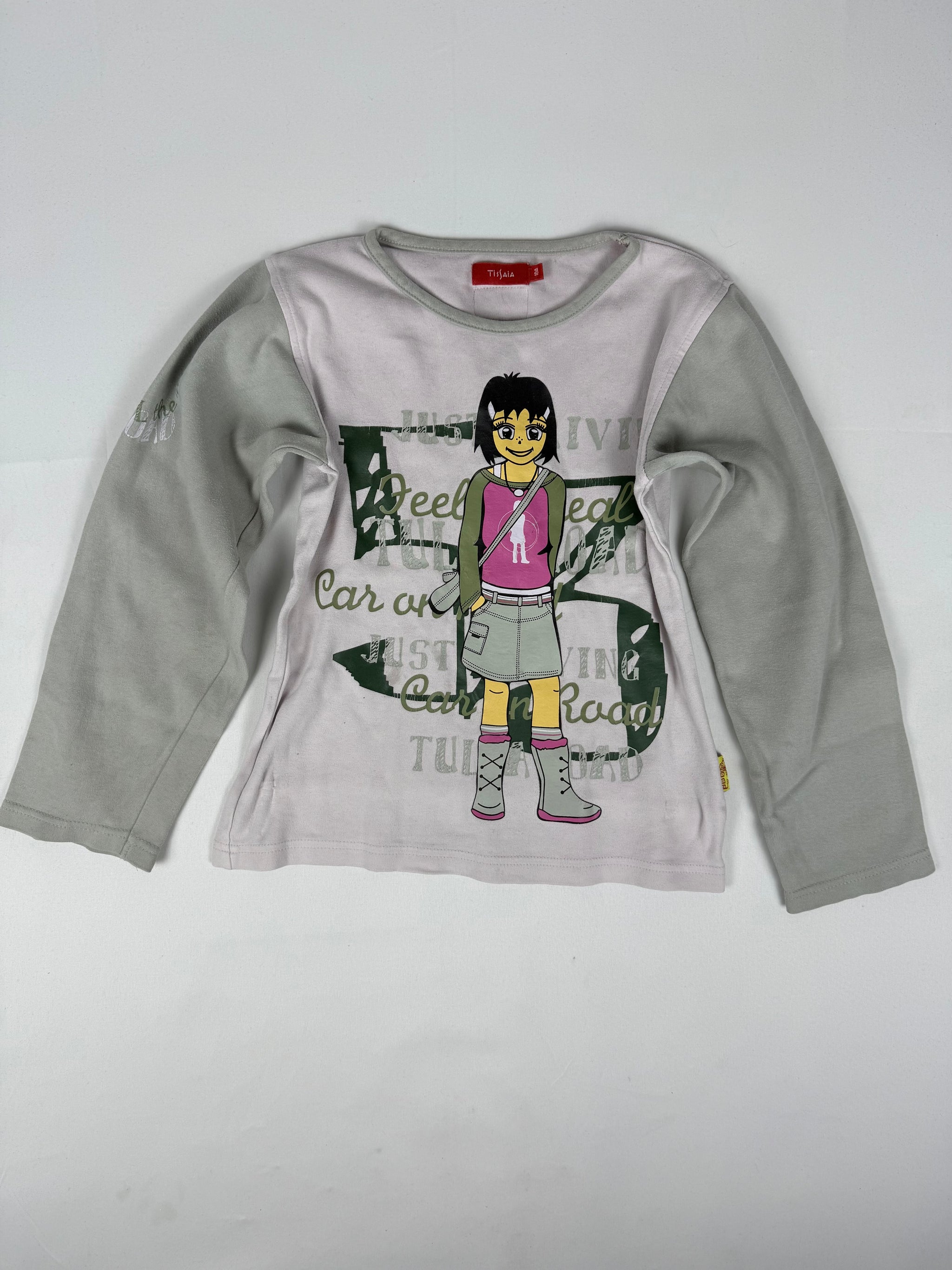 Baby pink graphic long sleeves top (XS)