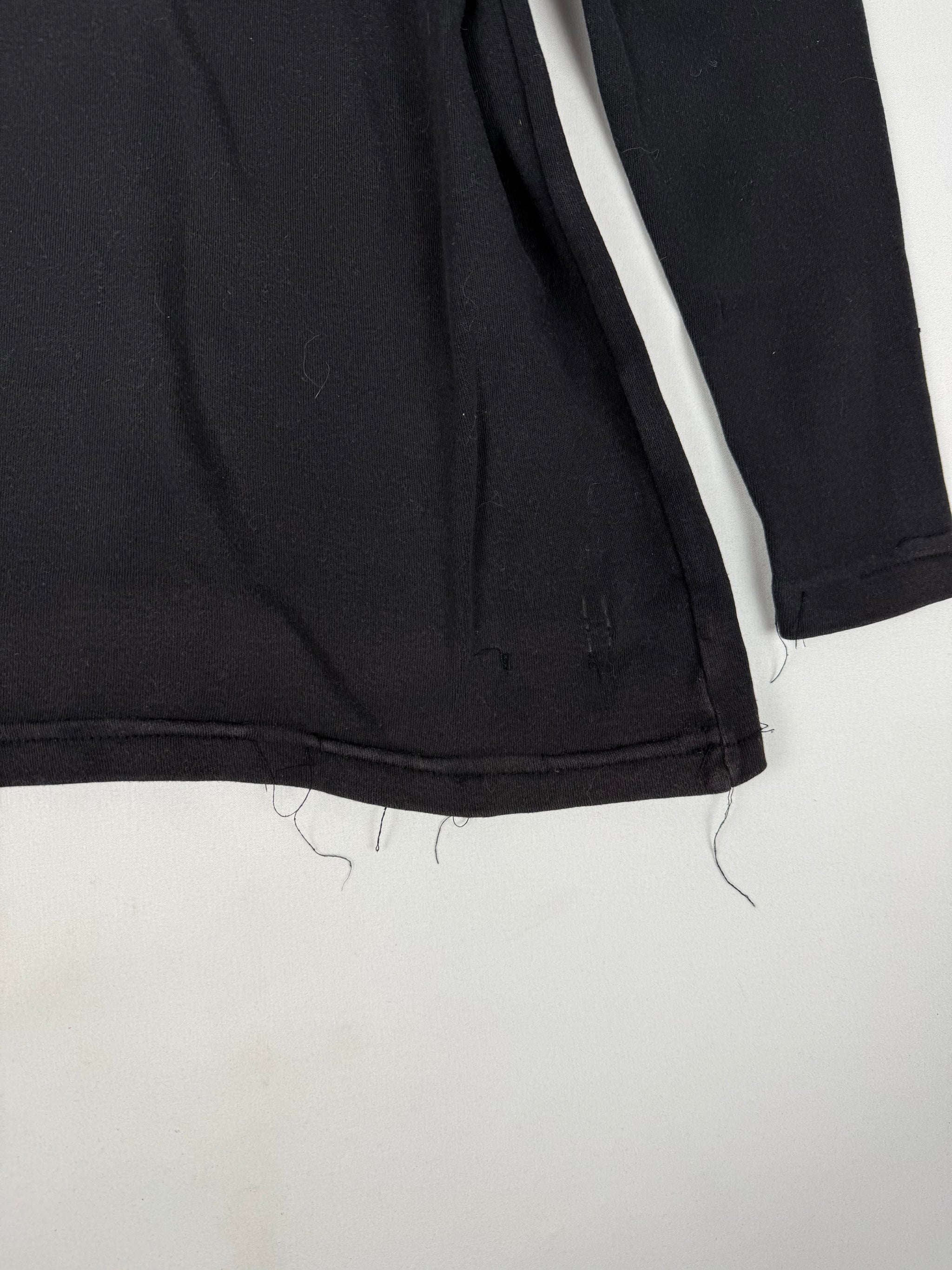 Black graphic polo neck long sleeves top (S)