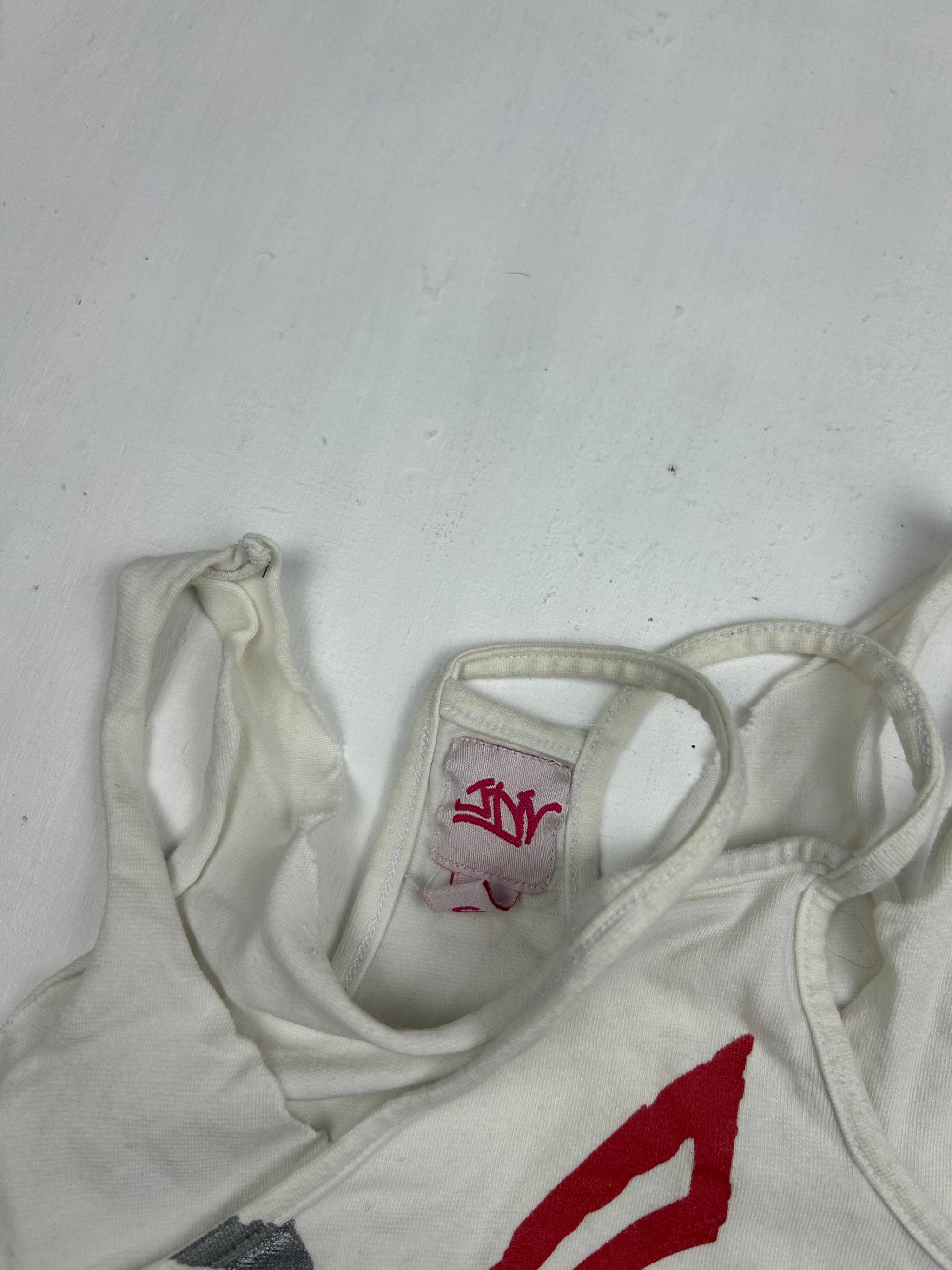 White tight fit cotton tank top (XS)