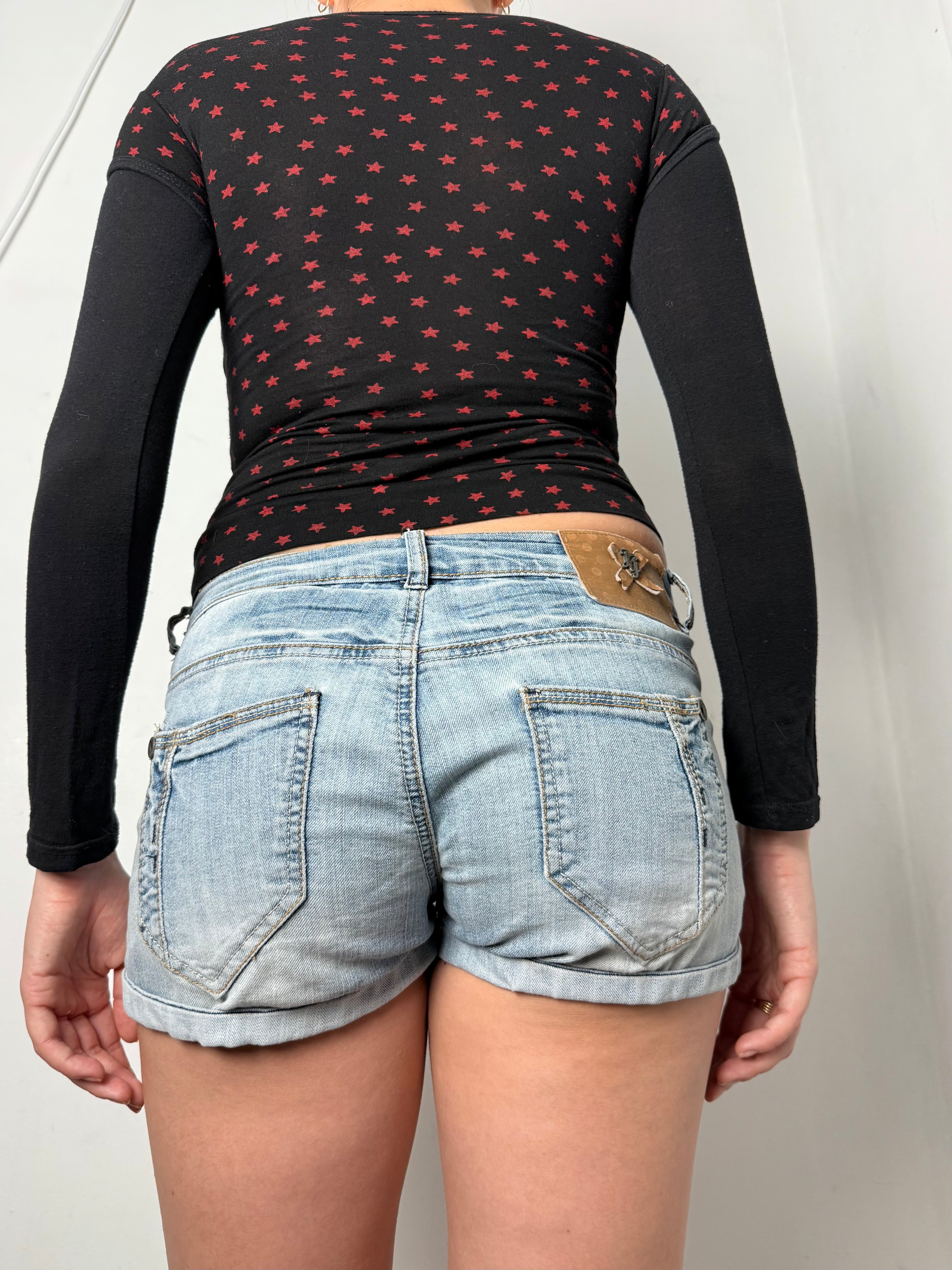 Black stars print long sleeves top (XS)