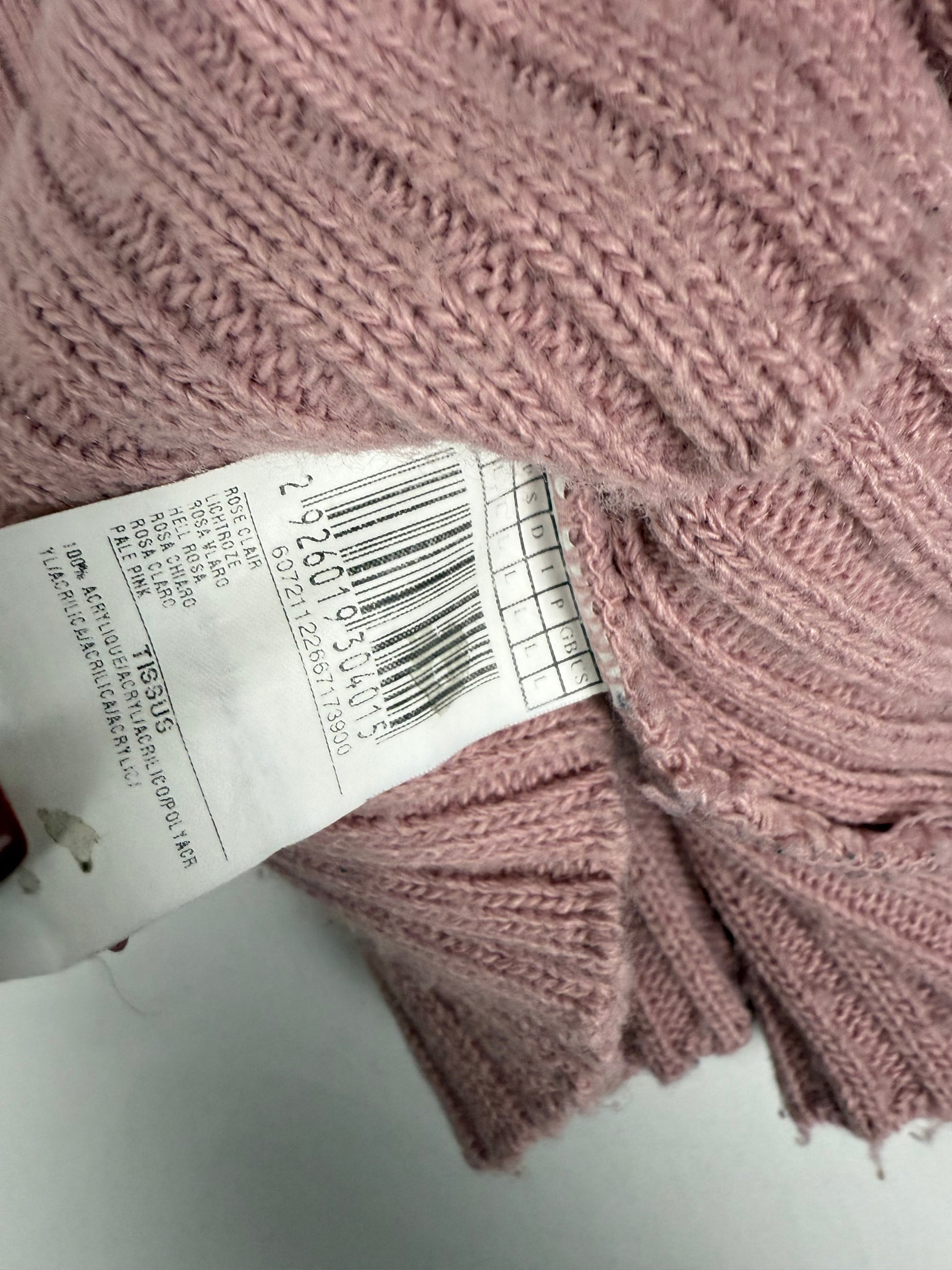 Pink turtleneck ribbed jumper (M)