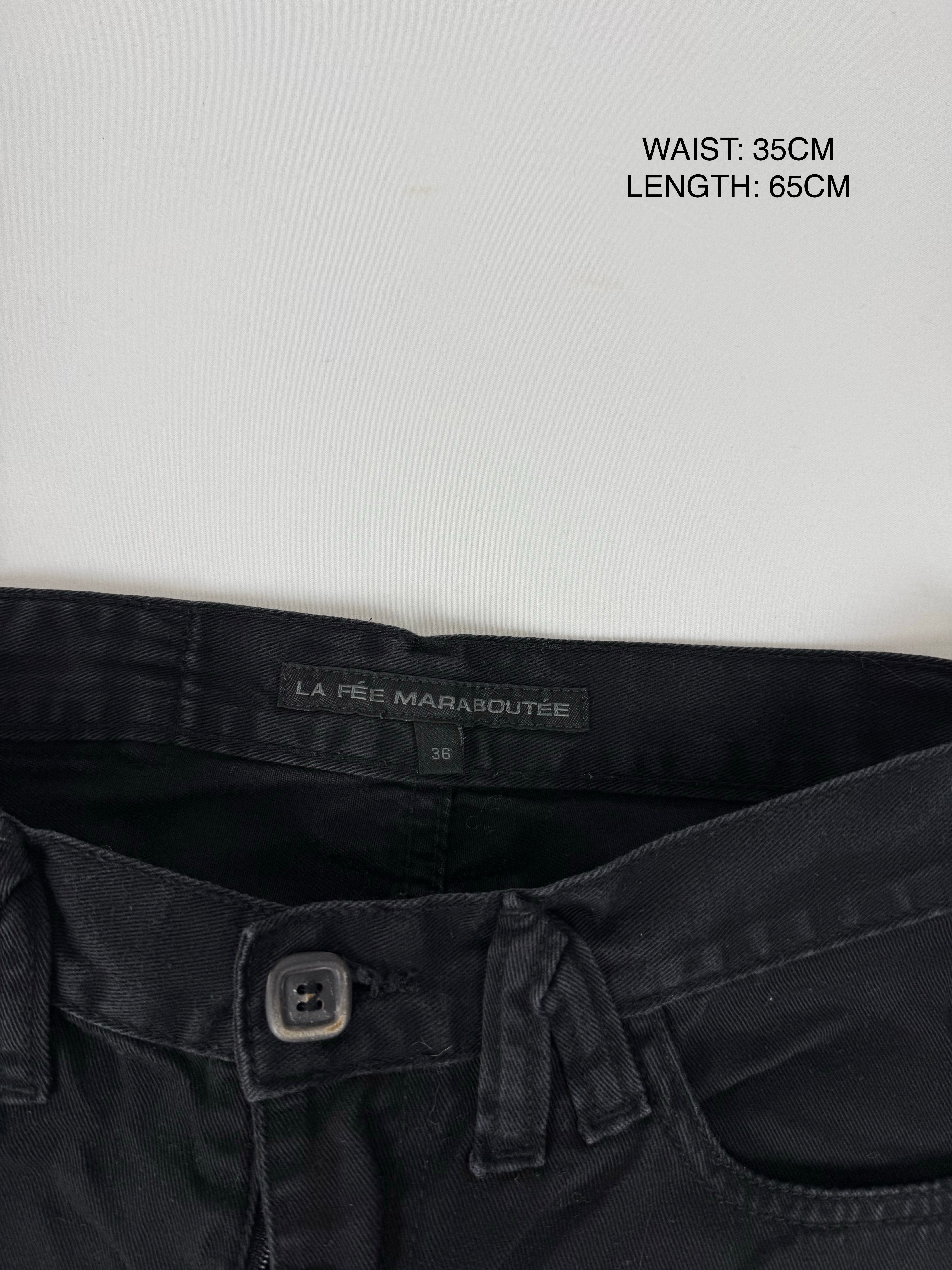 Black denim low rise capri pants (S)