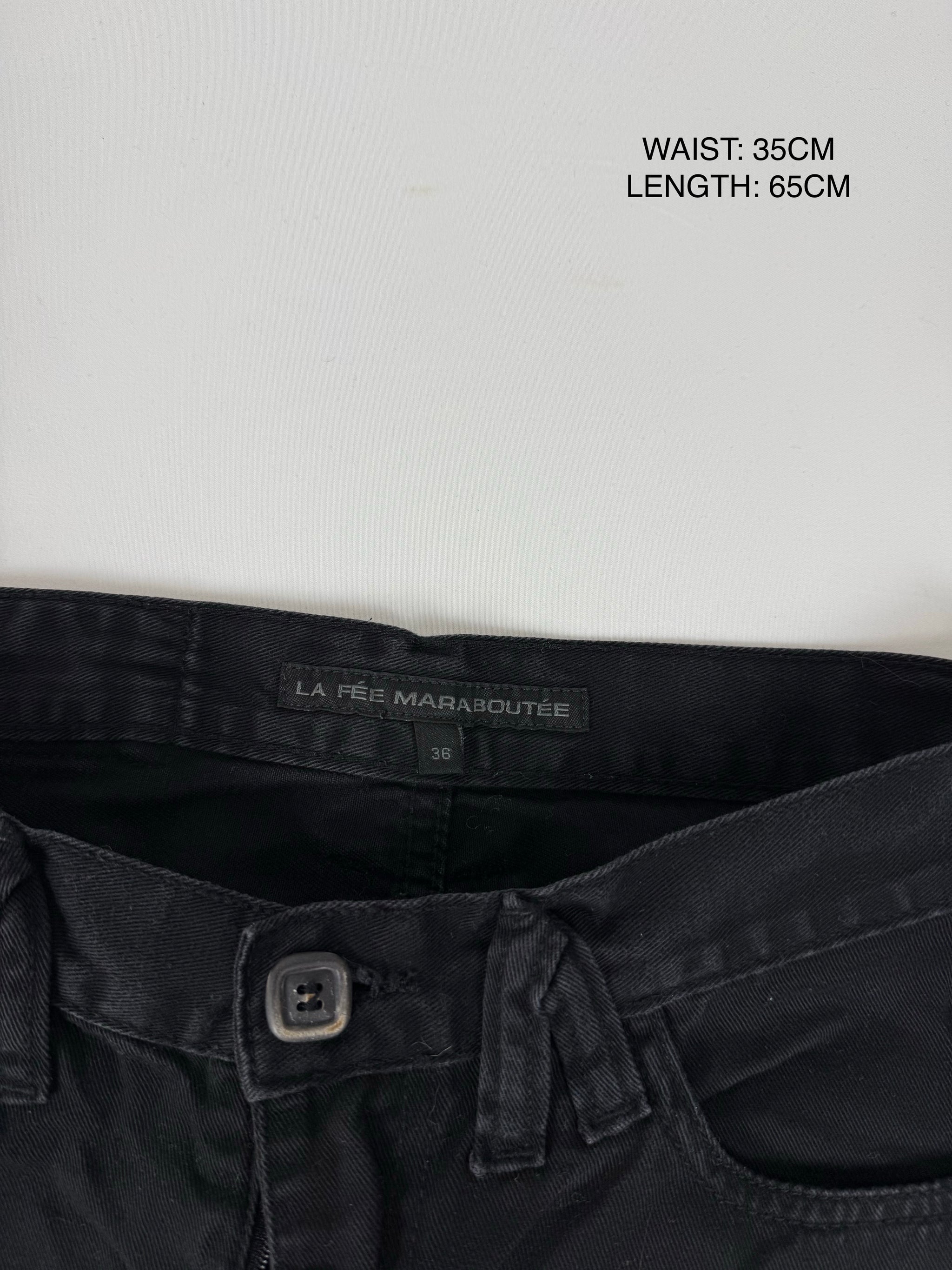 Black denim low rise capri pants (S)