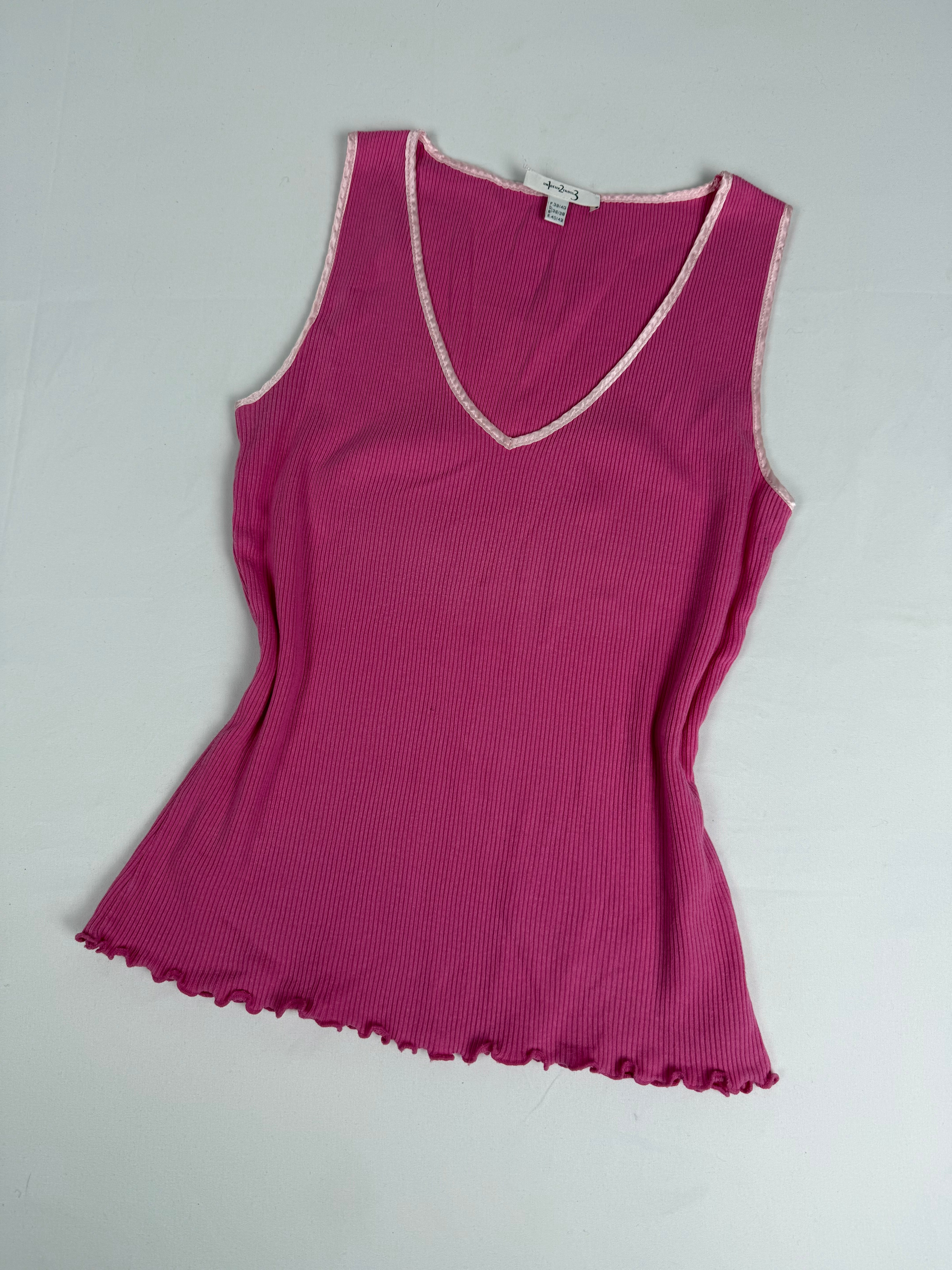Pink ribbed tank top (M/L)