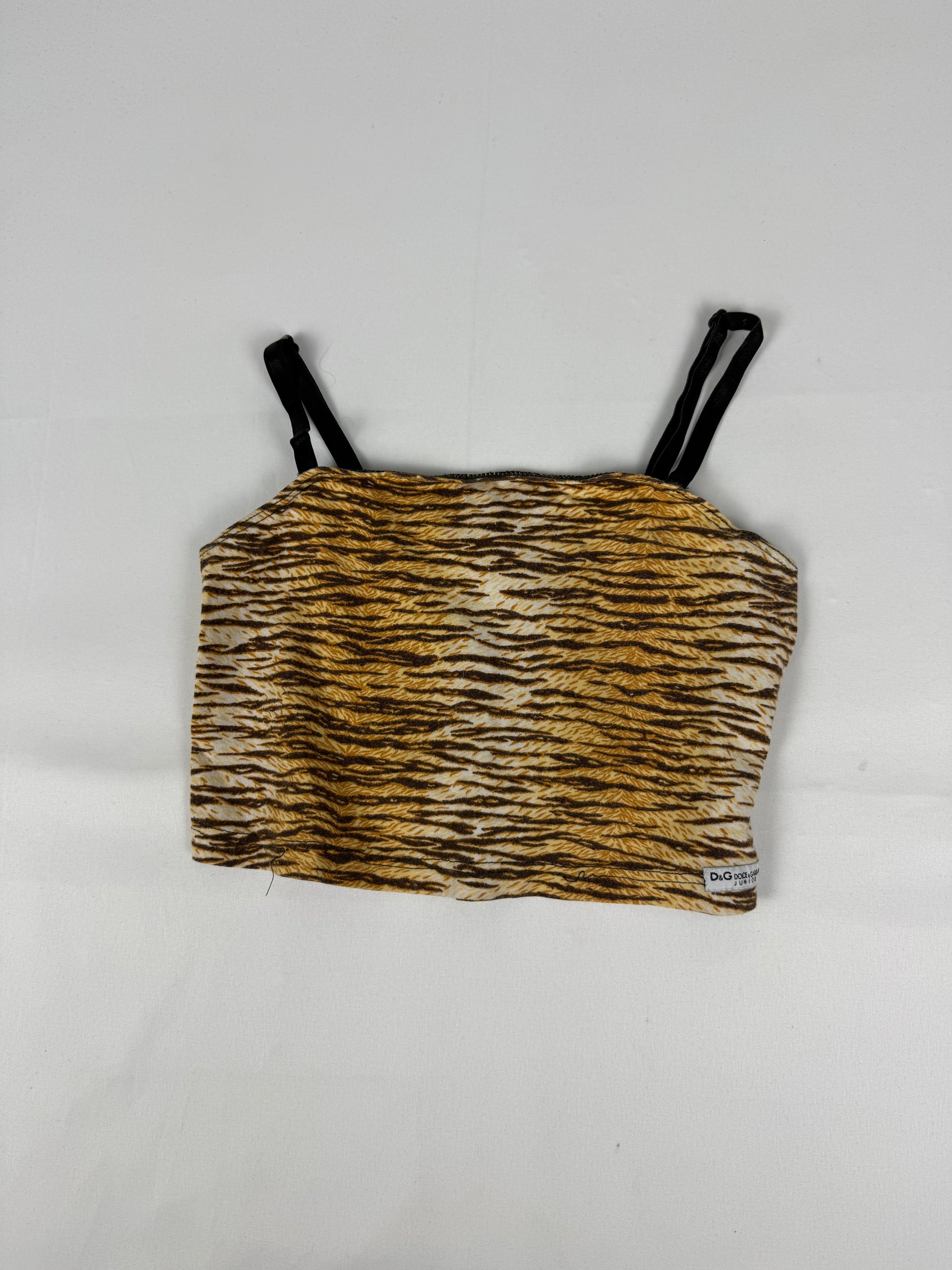 Beige animal print cotton crop cami top (XS/S)